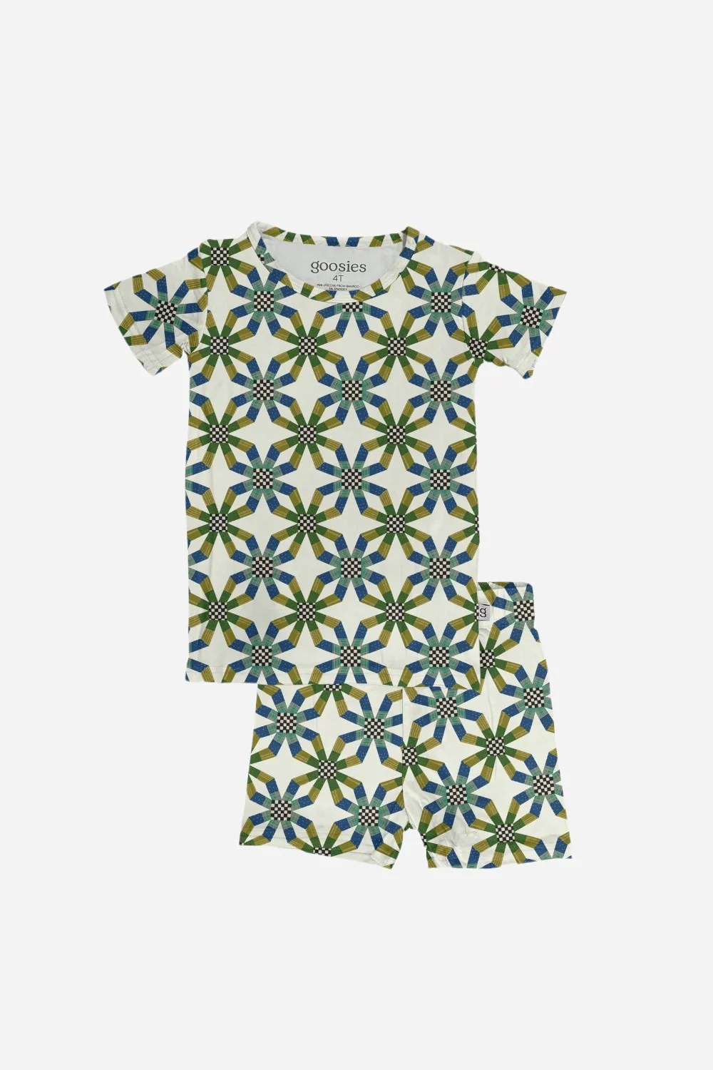 Goosies Two Piece PJ Set in Quilt Blue Boy