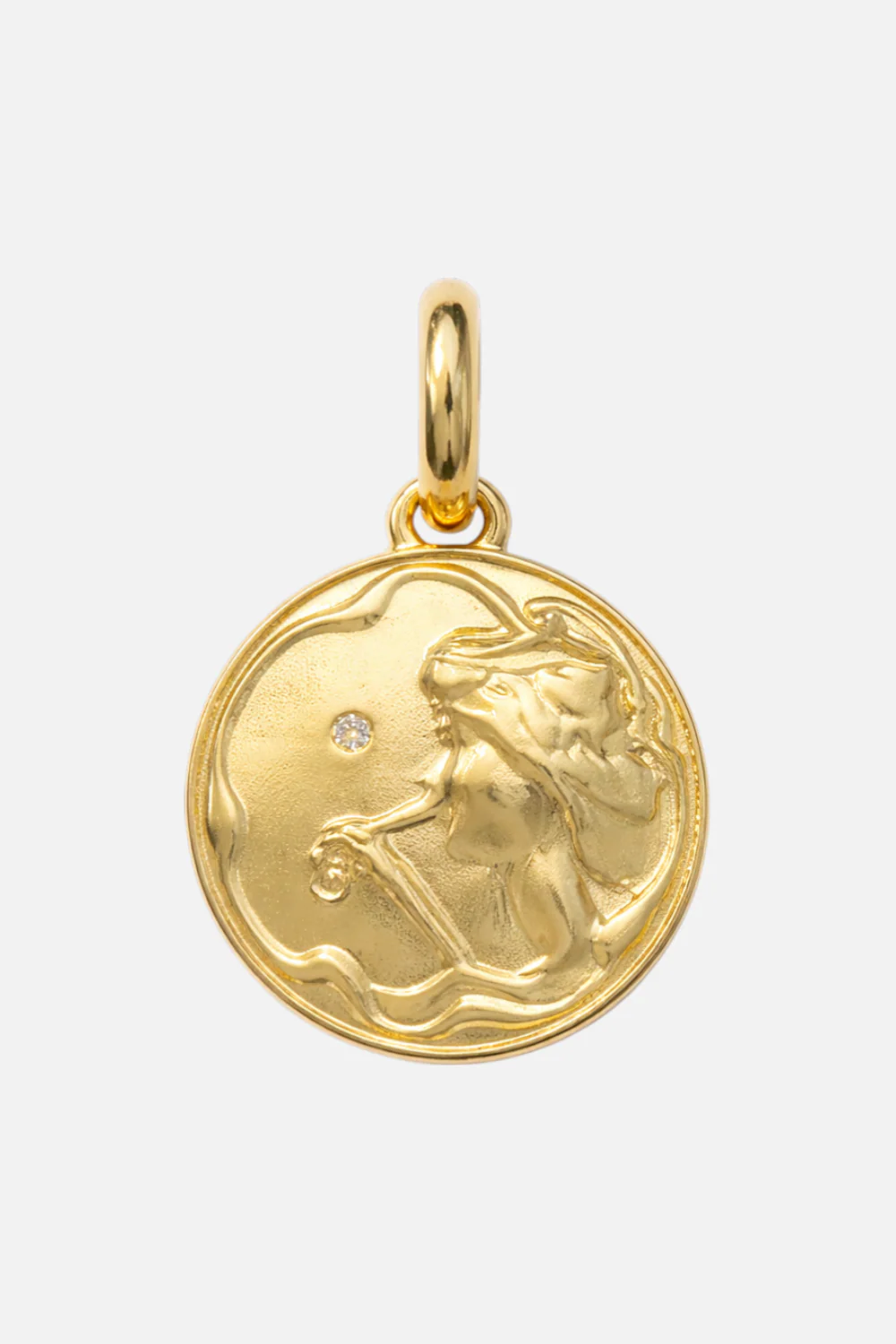 Paula Rosen Bubble Blower Girl Necklace Charm in Gold