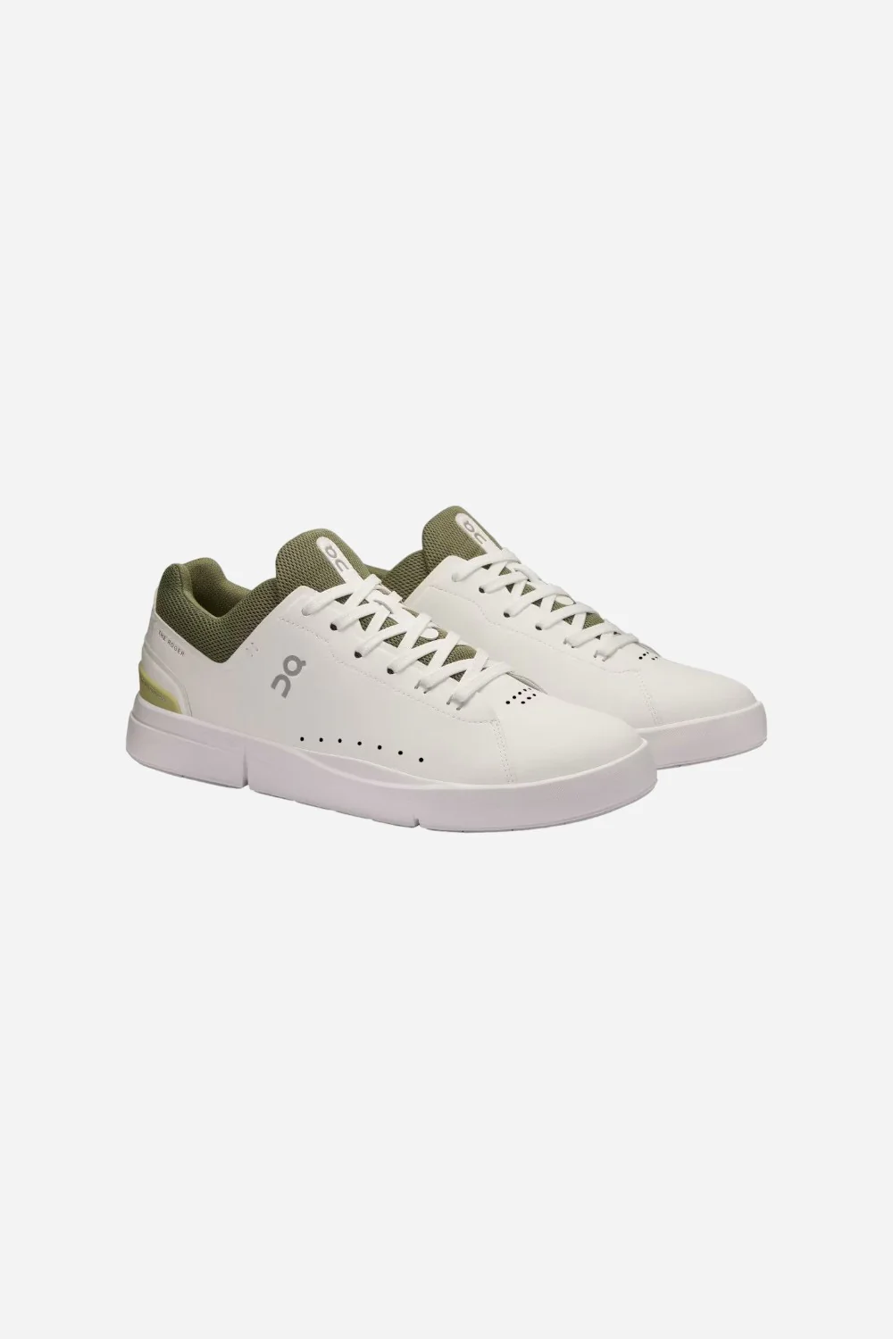 ON Running Mens The Roger Advantage in White/Olive - Image 2