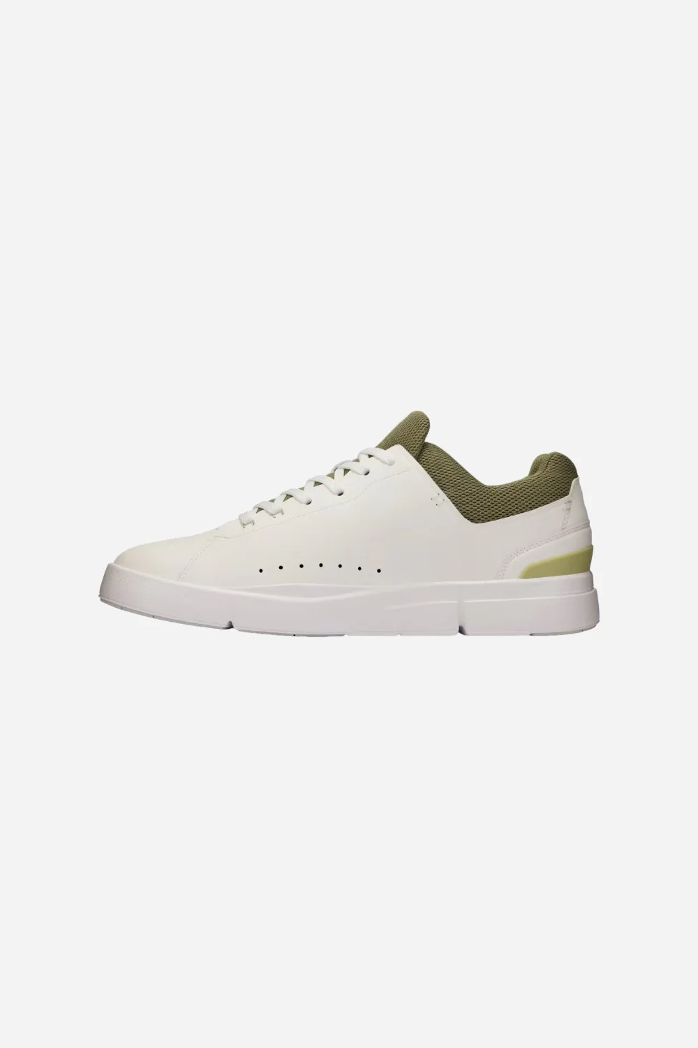 ON Running Mens The Roger Advantage in White/Olive - Image 4