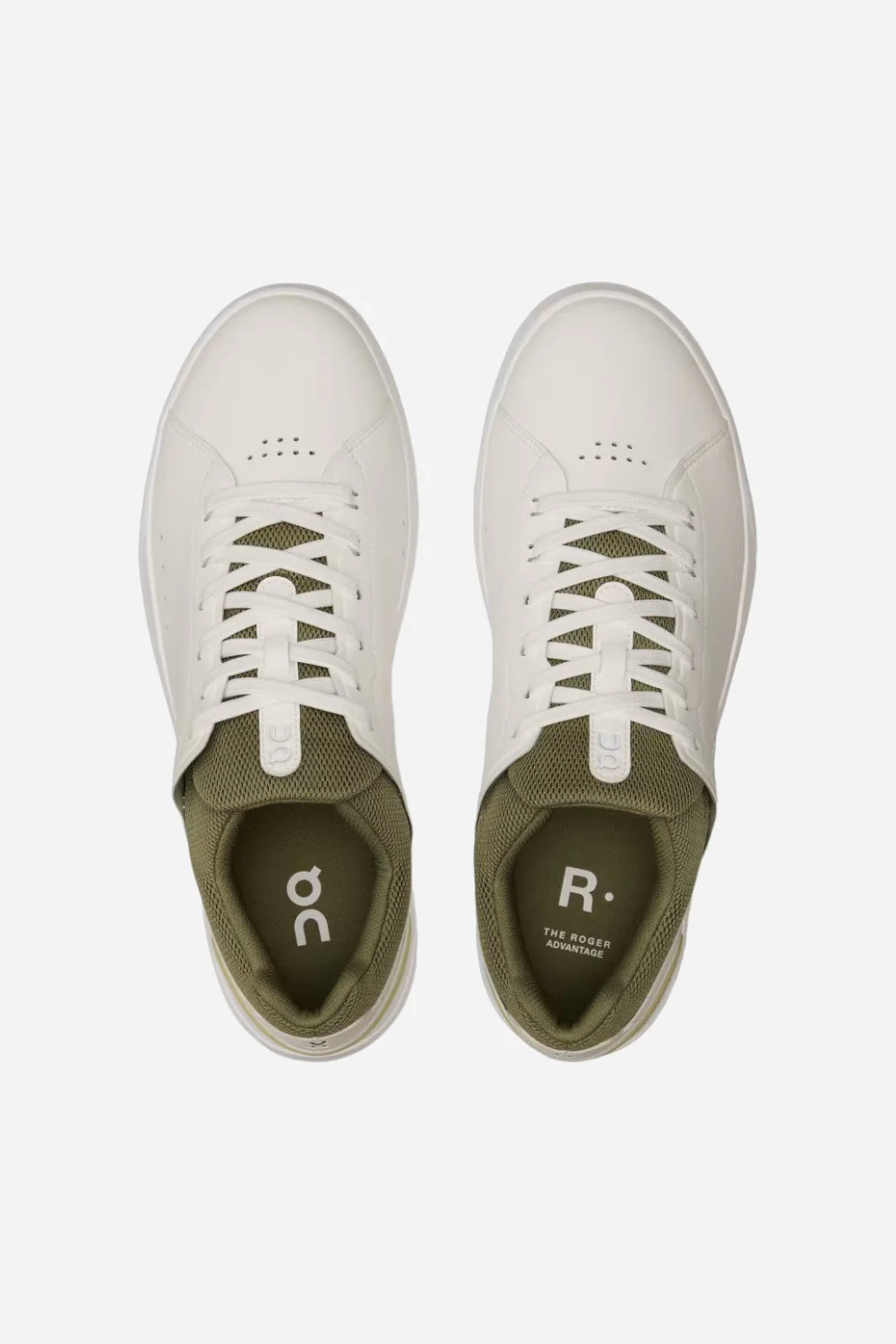 ON Running Mens The Roger Advantage in White/Olive - Image 6