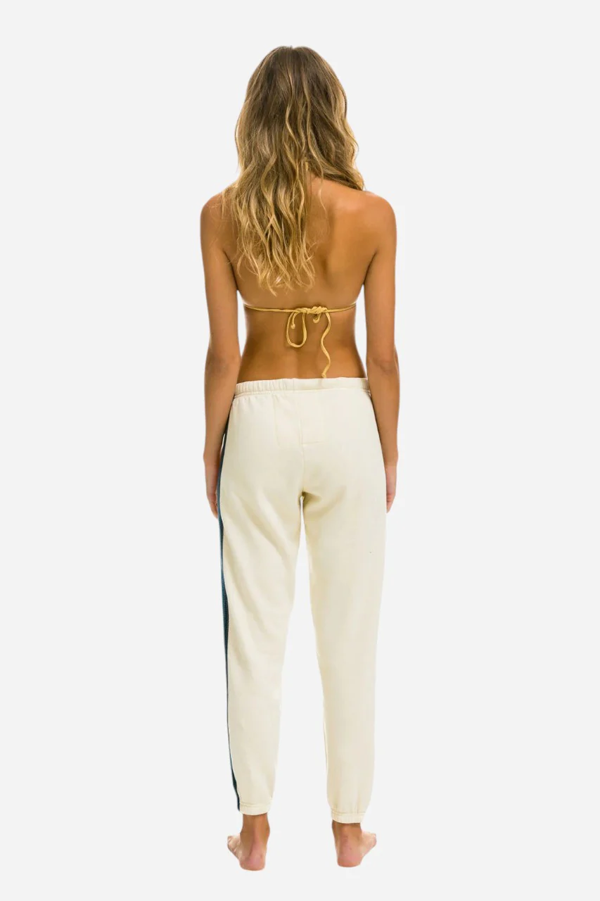 Aviator Nation 5 Stripe Sweatpants Vintage White - Image 4
