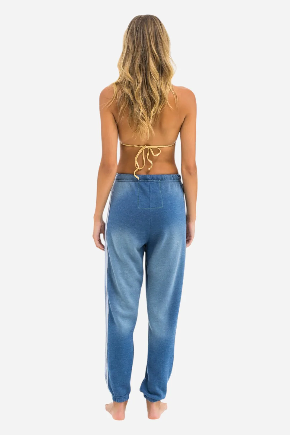 Aviator Nation 5 Stripe Sweatpants in Faded Water - Image 3