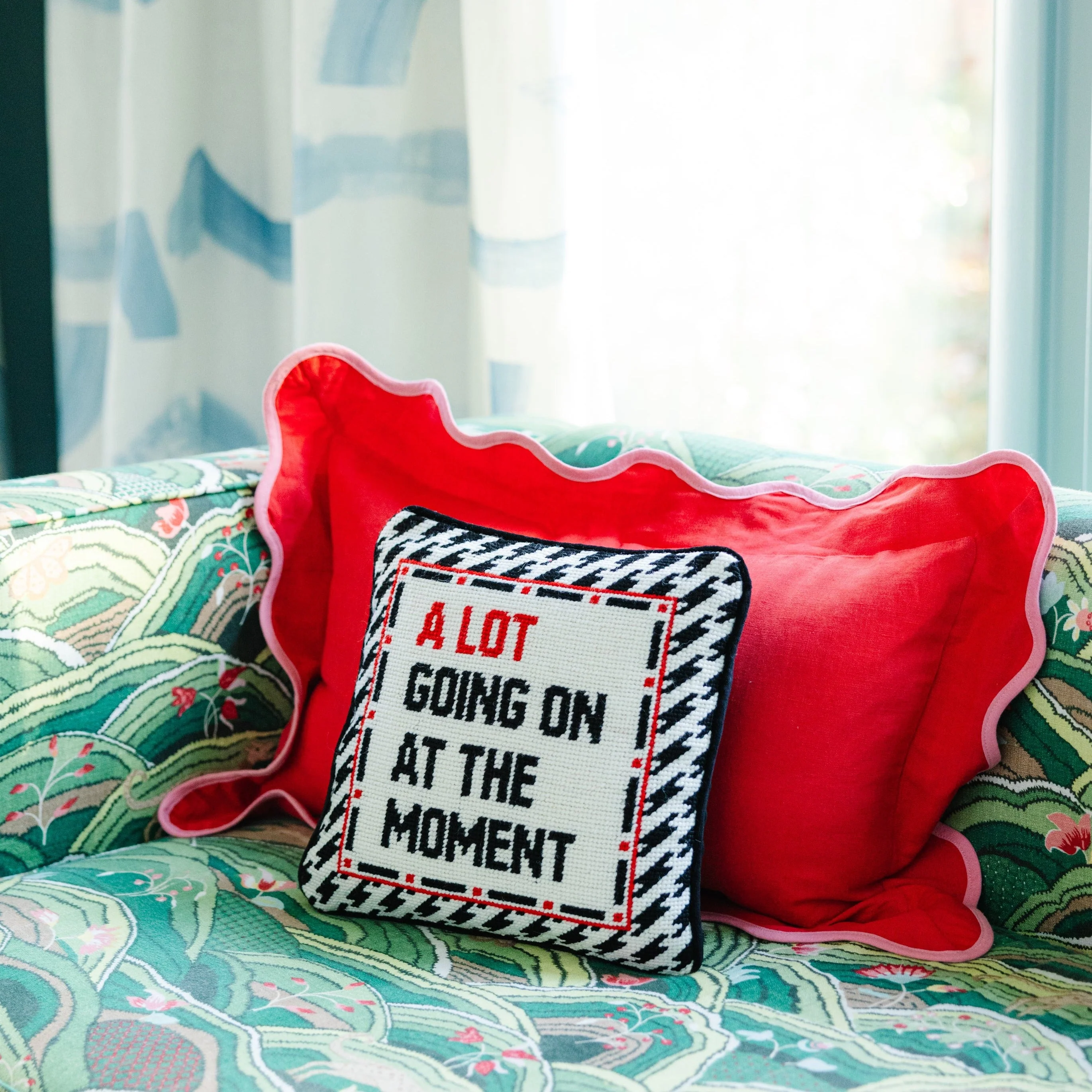 Furbish A Lot Going On Neeplepoint Pillow - Image 3