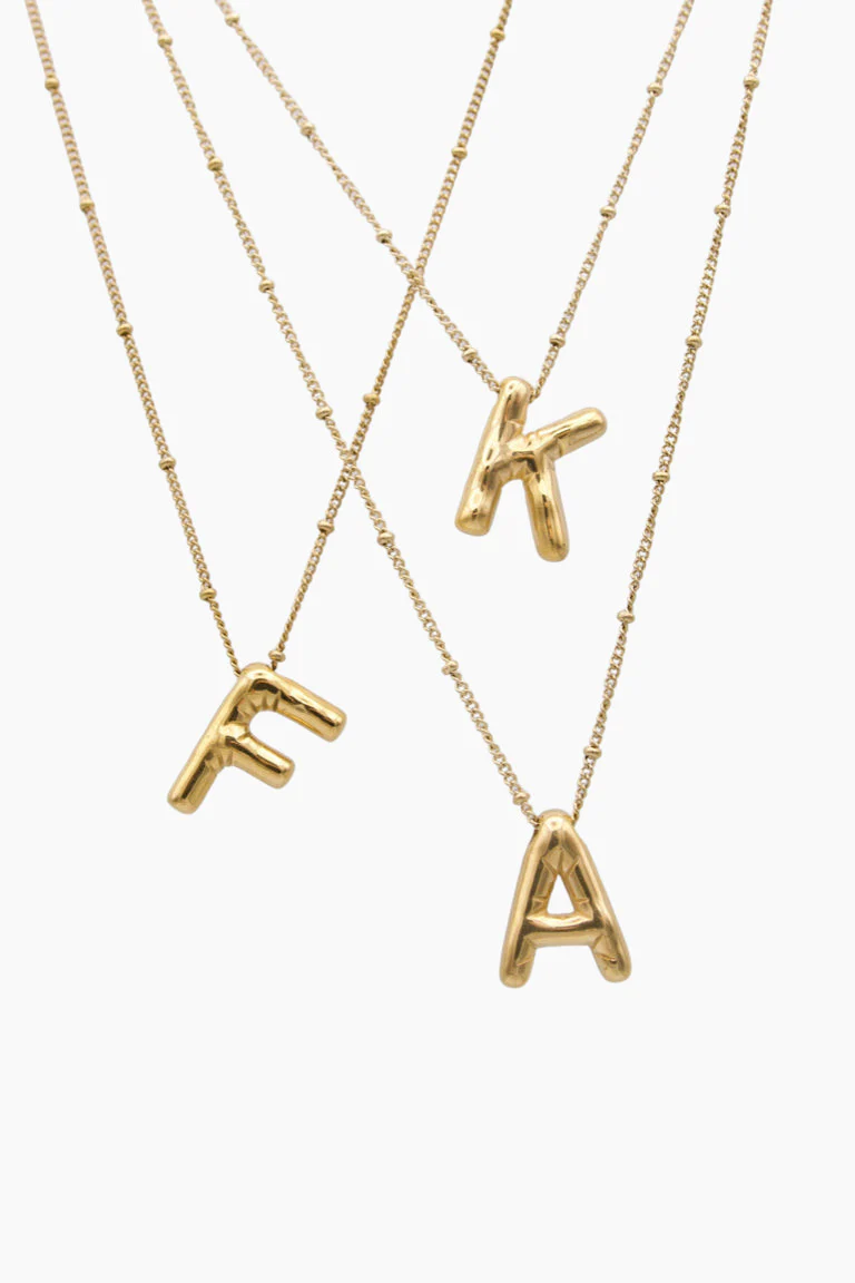 Farrah B Airhead Bubble Initial Necklace - Letter C