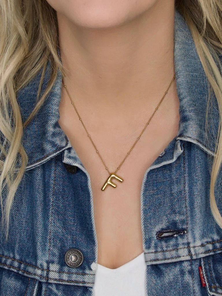Farrah B Airhead Bubble Initial Necklace - Letter N - Image 2