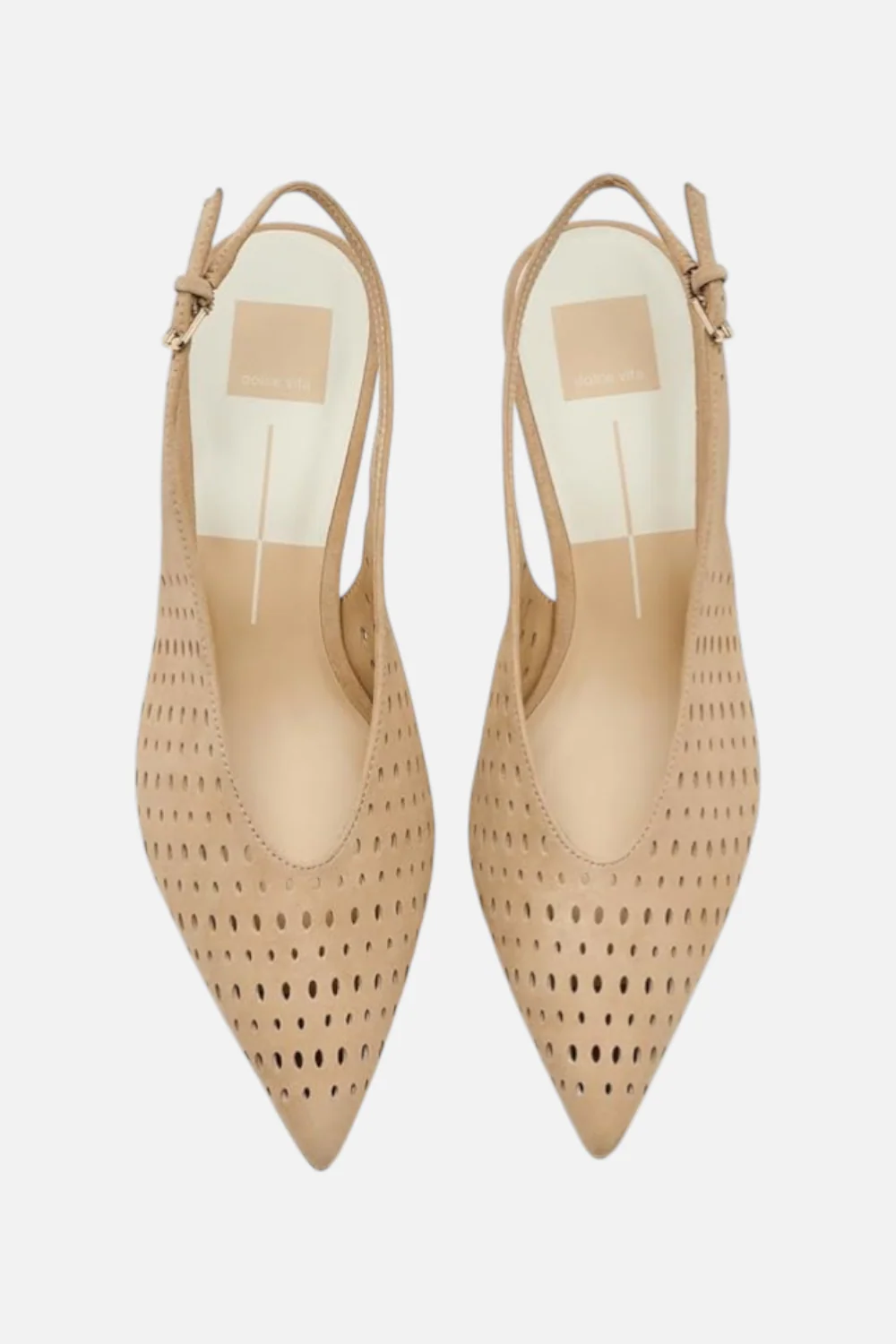 Dolce Vita Alenna Perforated Kitten Heel in Camel Suede - Image 4
