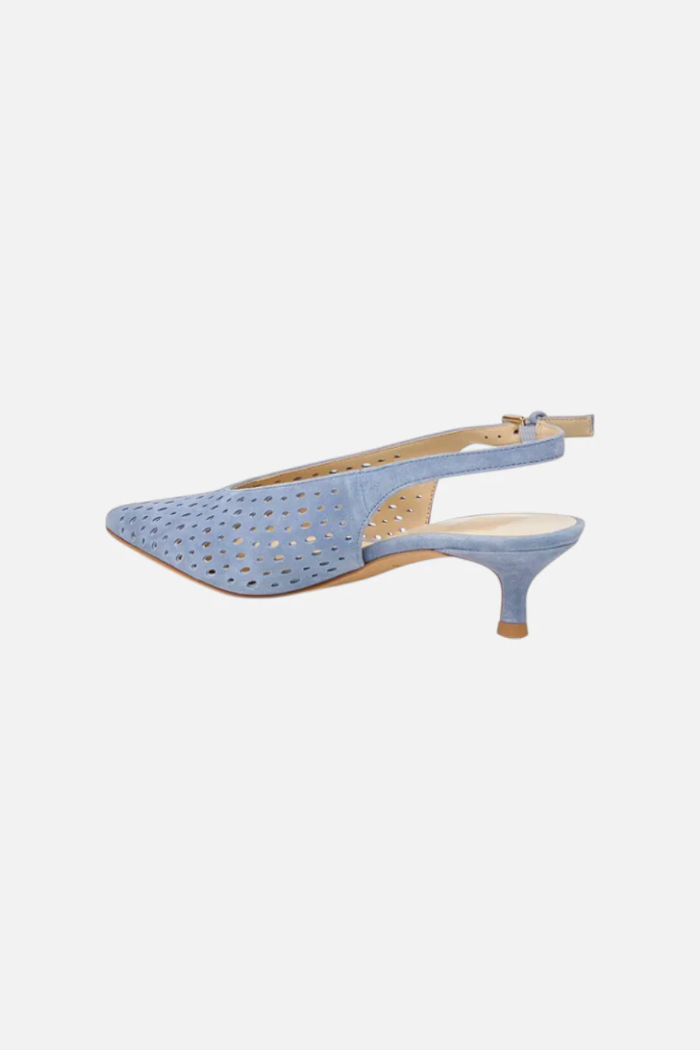 Dolced Vita Alenna Perforated Suede Kitten Heel Slingback Pumps in Periwinkle - Image 2