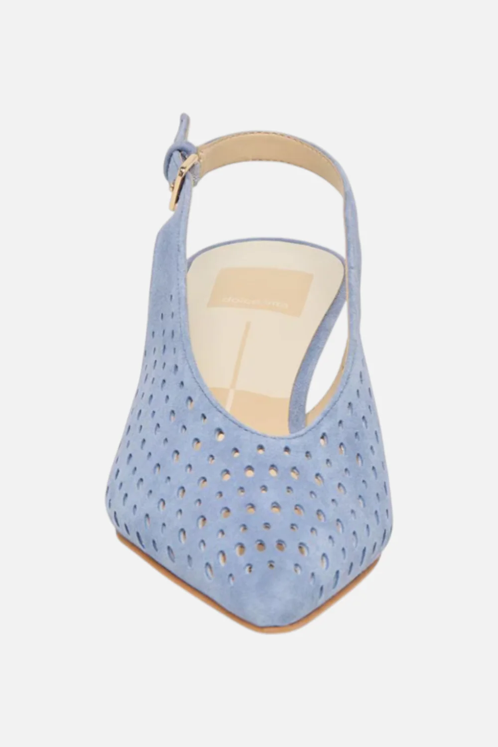 Dolced Vita Alenna Perforated Suede Kitten Heel Slingback Pumps in Periwinkle - Image 3