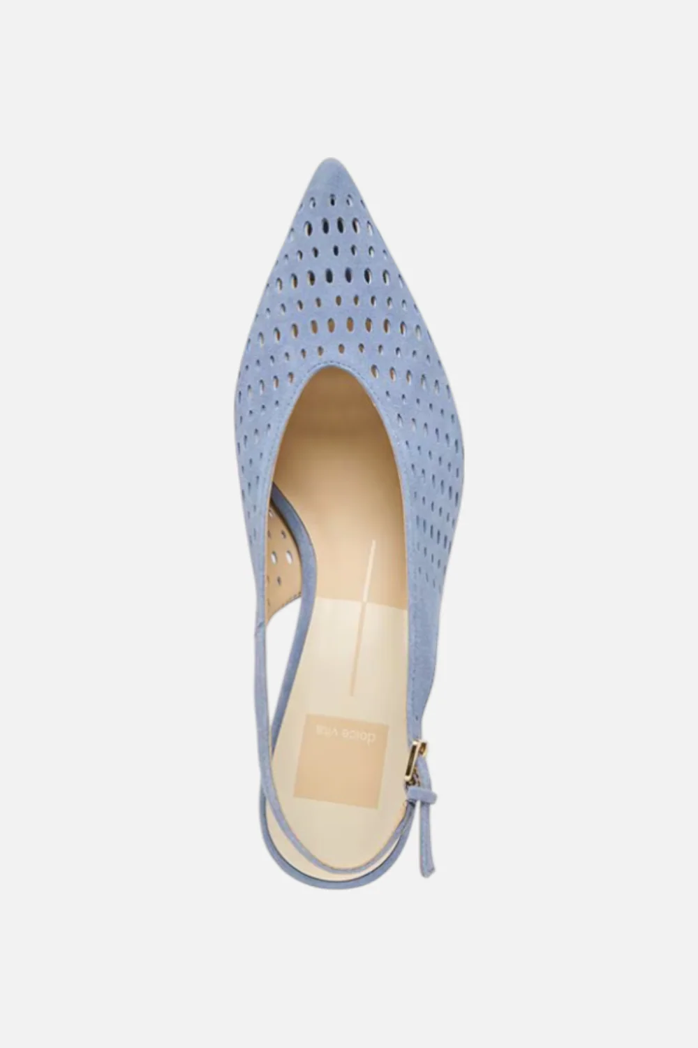 Dolced Vita Alenna Perforated Suede Kitten Heel Slingback Pumps in Periwinkle - Image 4