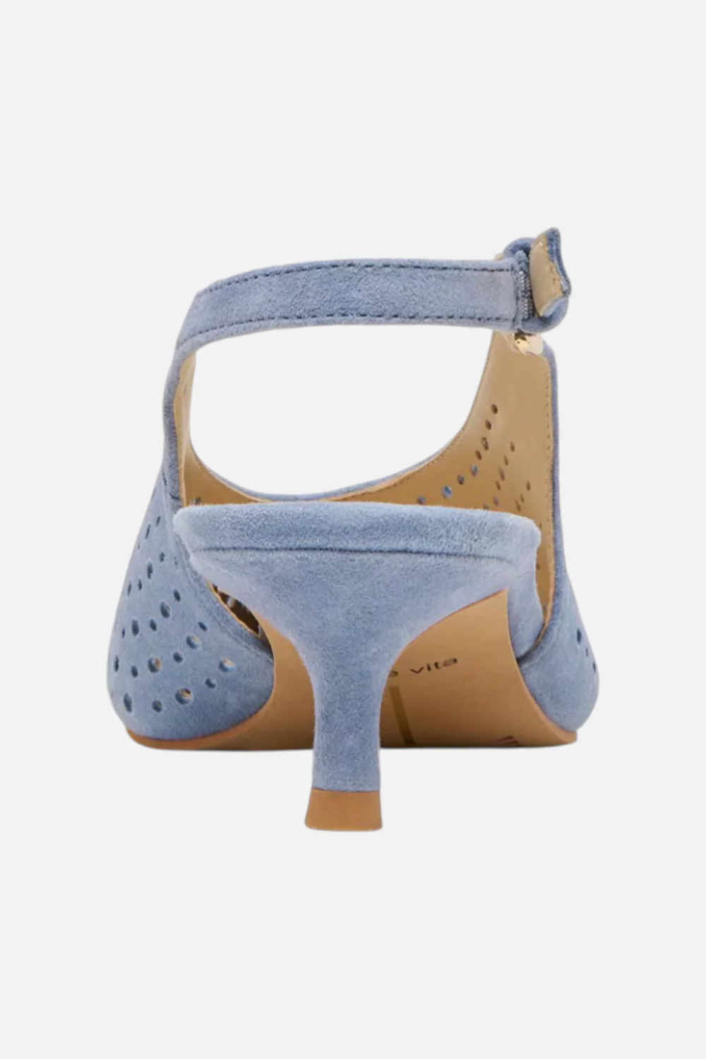 Dolced Vita Alenna Perforated Suede Kitten Heel Slingback Pumps in Periwinkle - Image 5