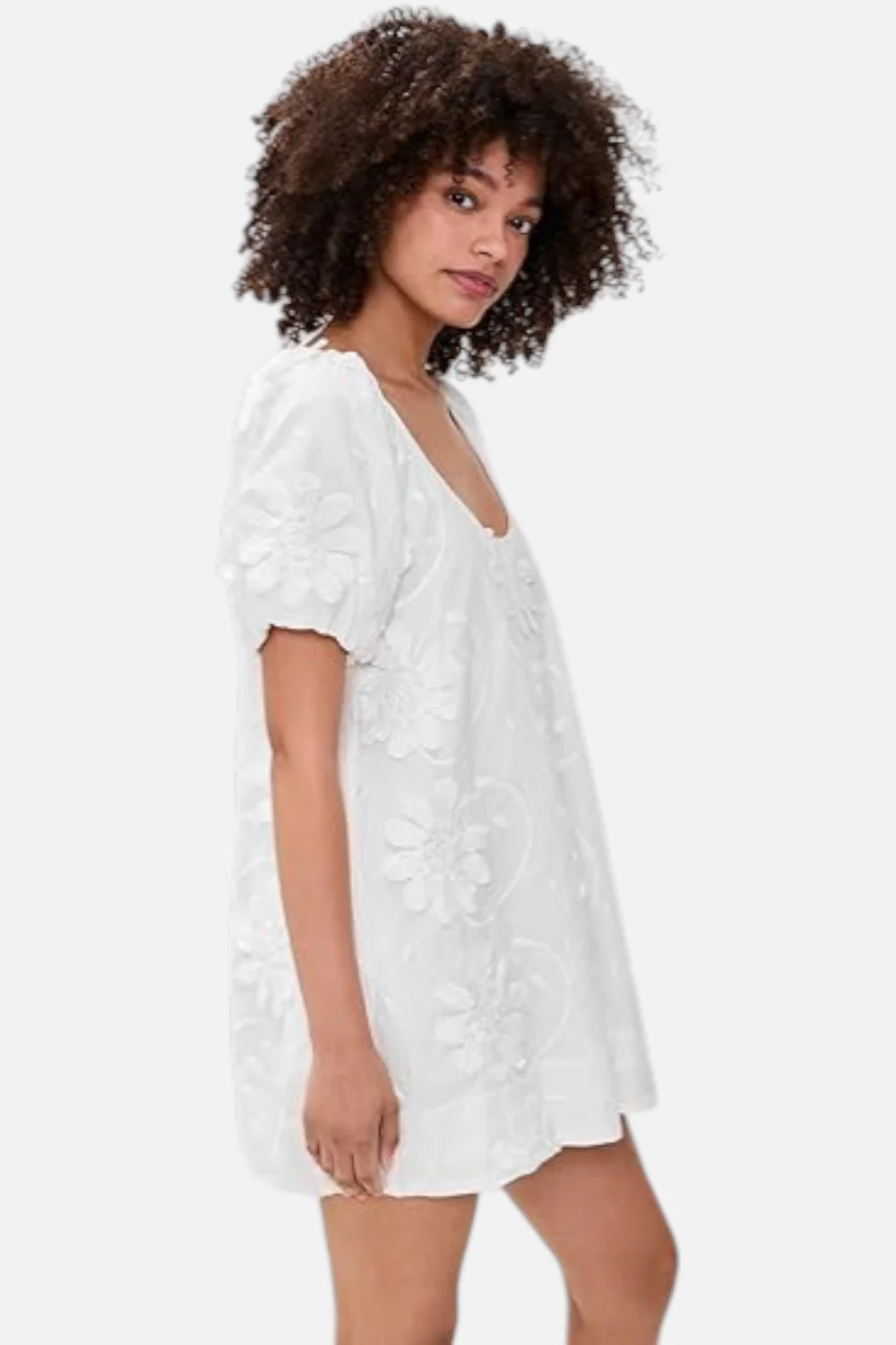 Minkpink Women's Alessia Smock Mini Dress in White - Image 3