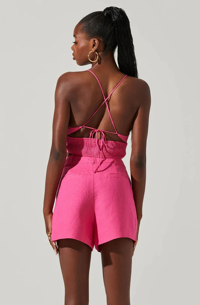 ASTR The Label Amiah Cutout Crop Top in Pink - Image 6