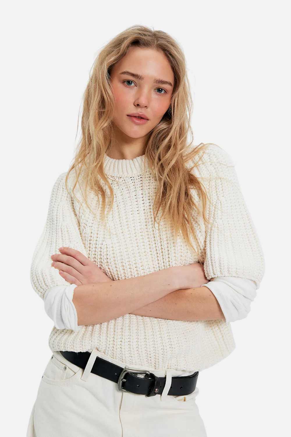 Free People Amy Sweater Tee in Ivory