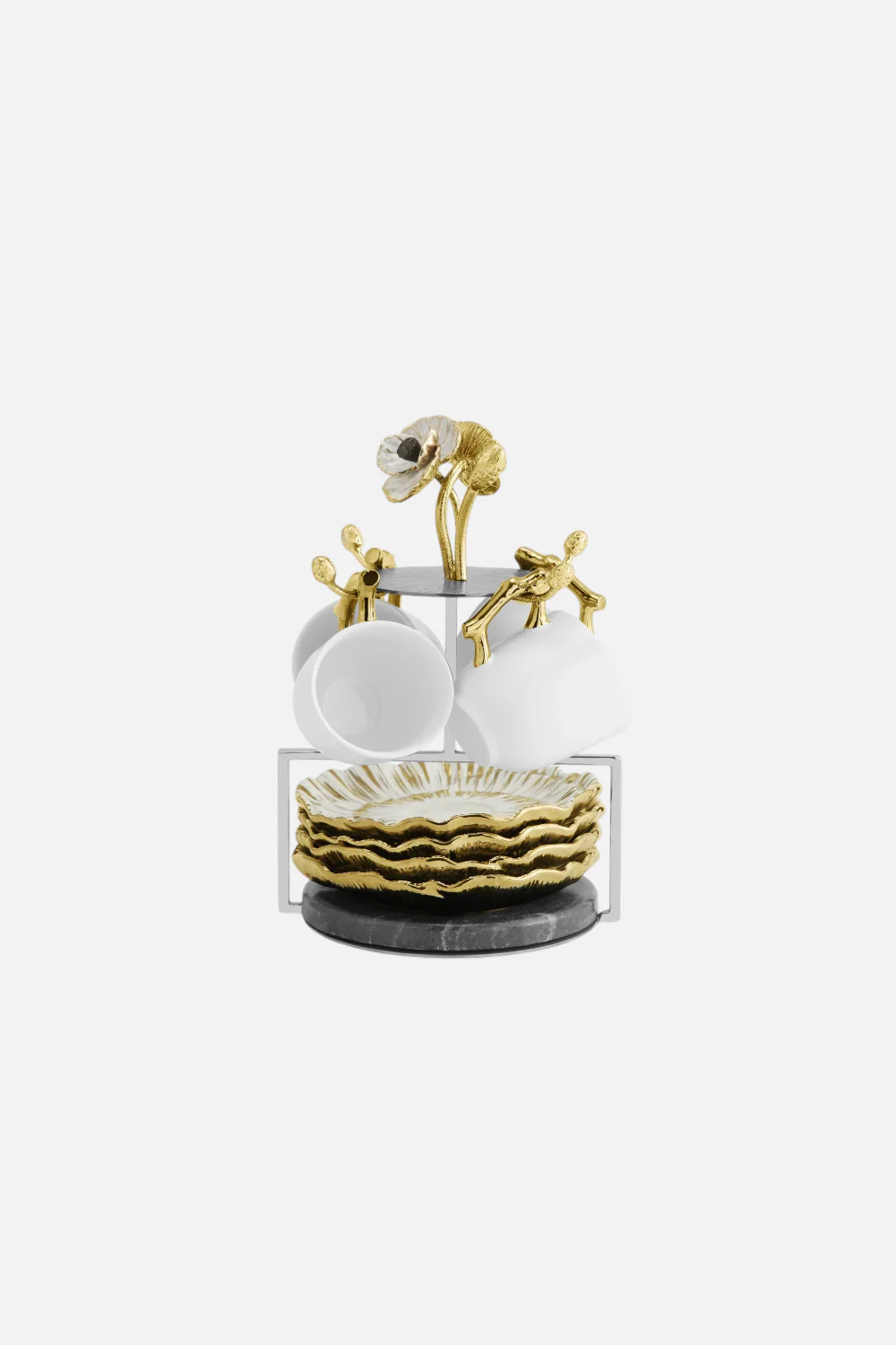 Michael Aram Anemone Demitasse Set & Stand - Image 2