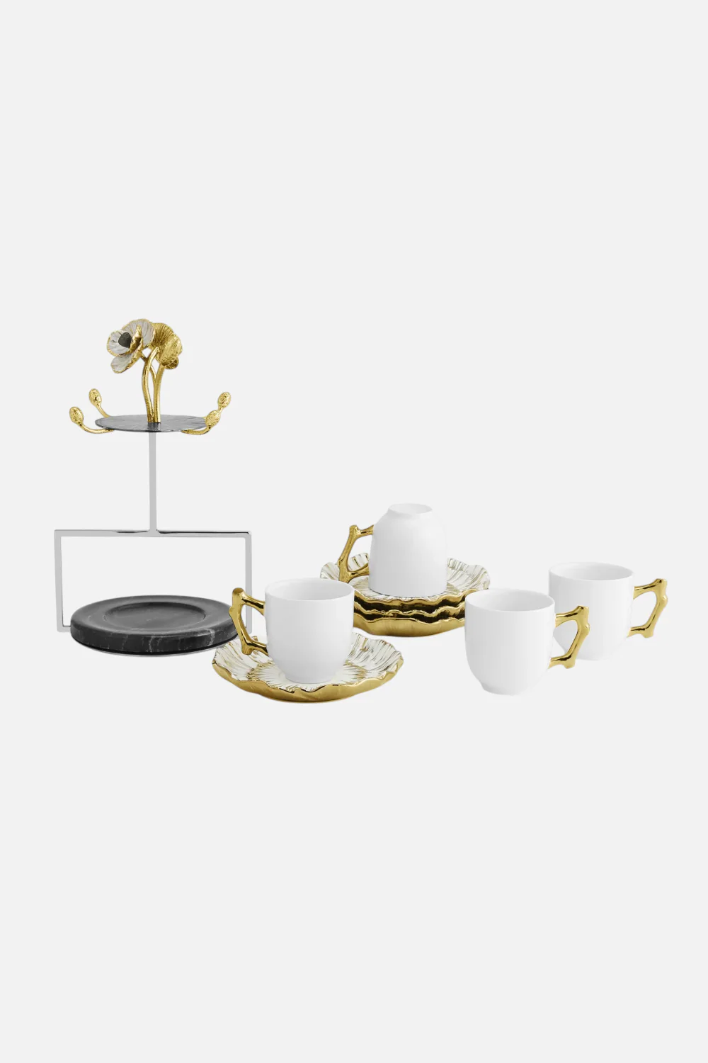Michael Aram Anemone Demitasse Set & Stand - Image 3