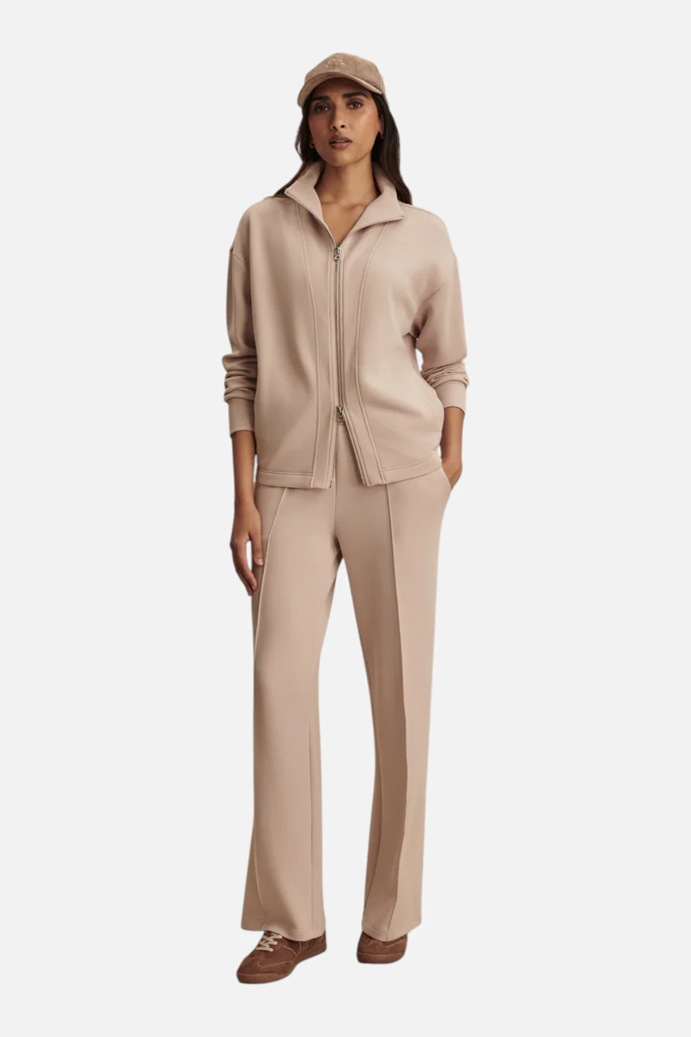 Varley Women's Arlene Zip Through Sweat in Mushroom