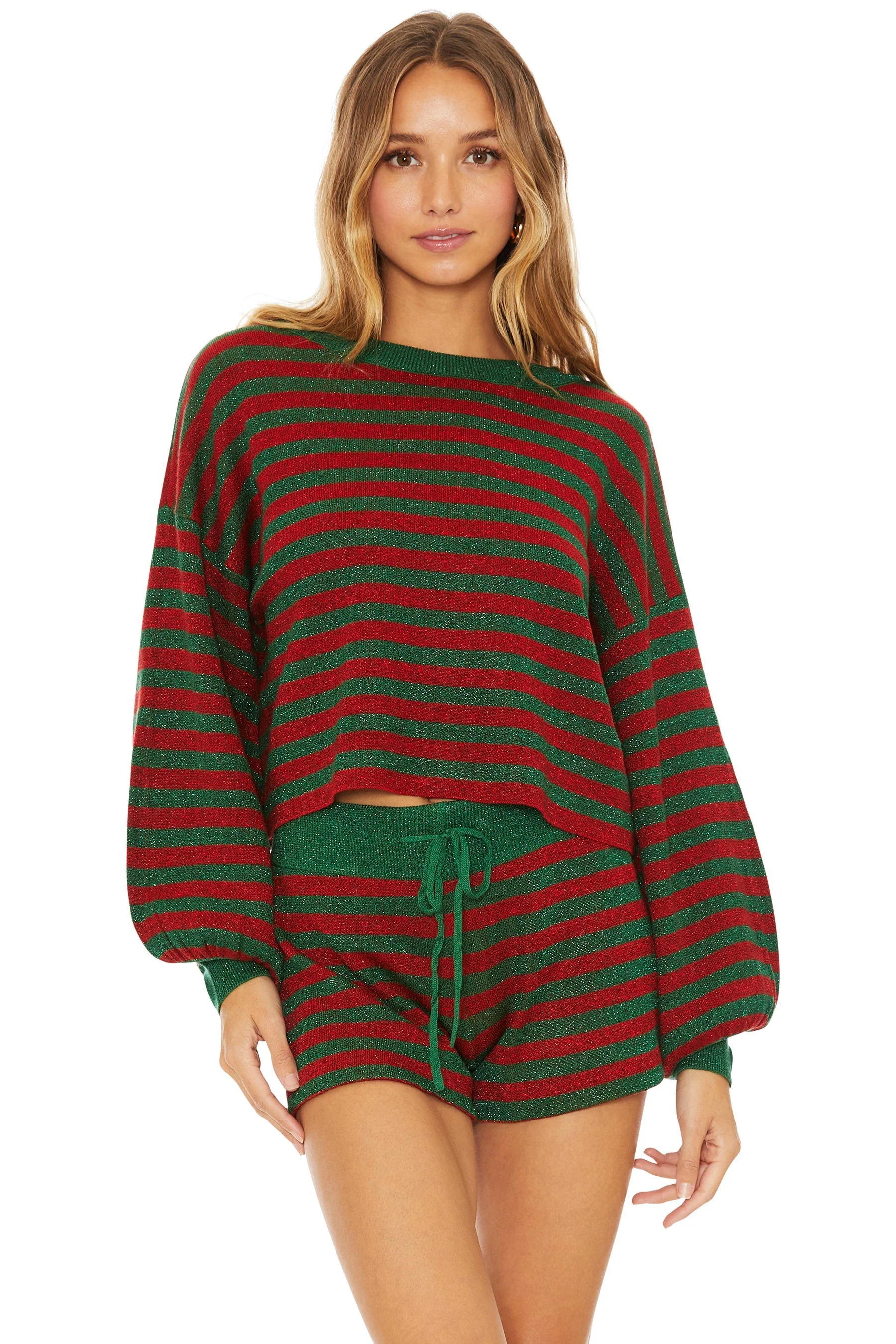 Beach Riot Ava Sweater in Holiday Glitter Stripe - Image 3