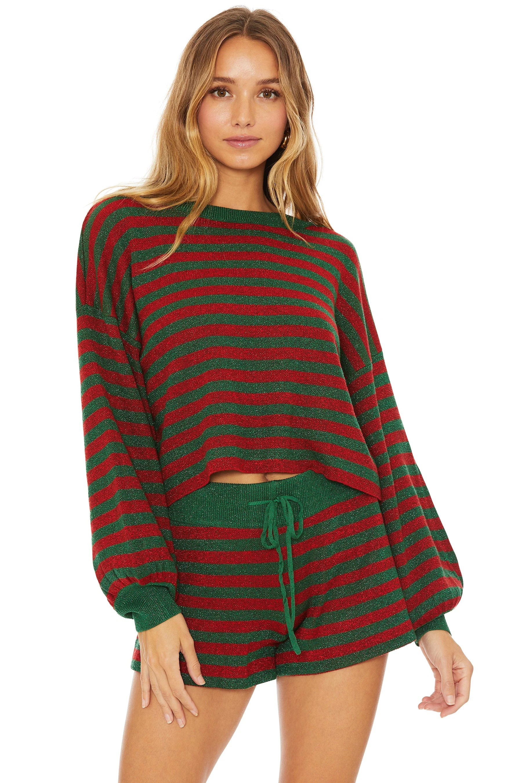 Beach Riot Ava Sweater in Holiday Glitter Stripe - Image 4