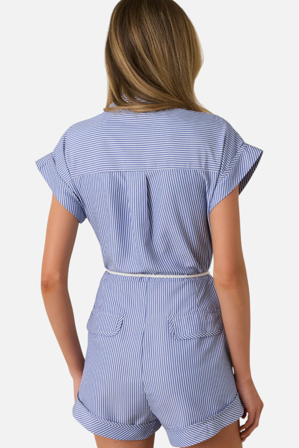 Minkpink Women's Avery Blue & White Stripe Playsuit - Image 3