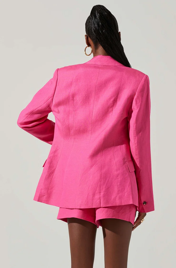 ASTR The Label Ayra Front Button Blazer in Pink - Image 6