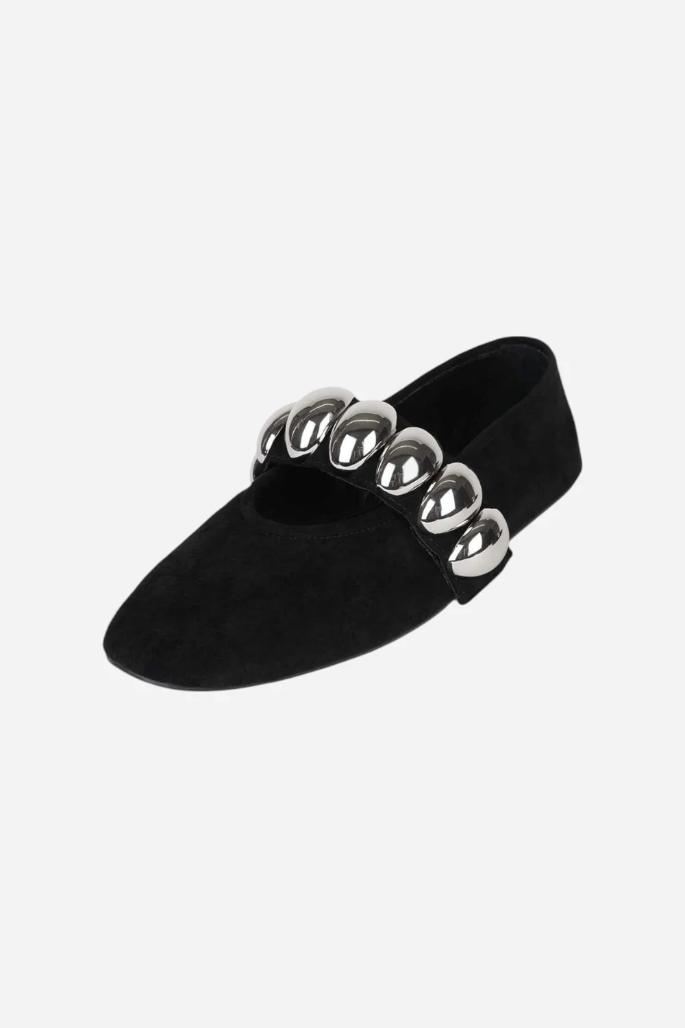 Jeffrey Campbell Ballet-SD Flats in Black Suede Silver - Image 2