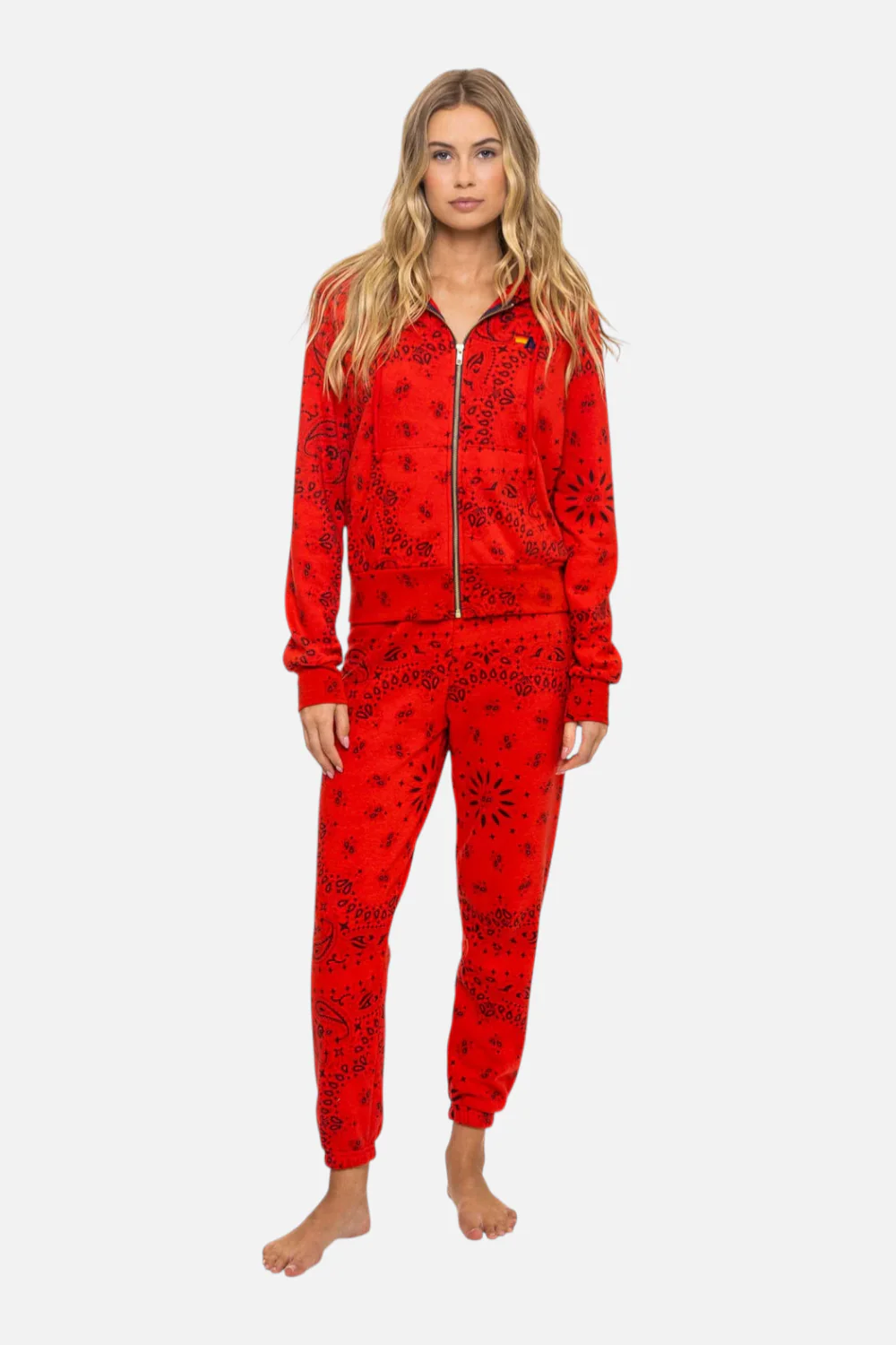 Aviator Nation Bandana Sweatpant in Relax Red - Image 3