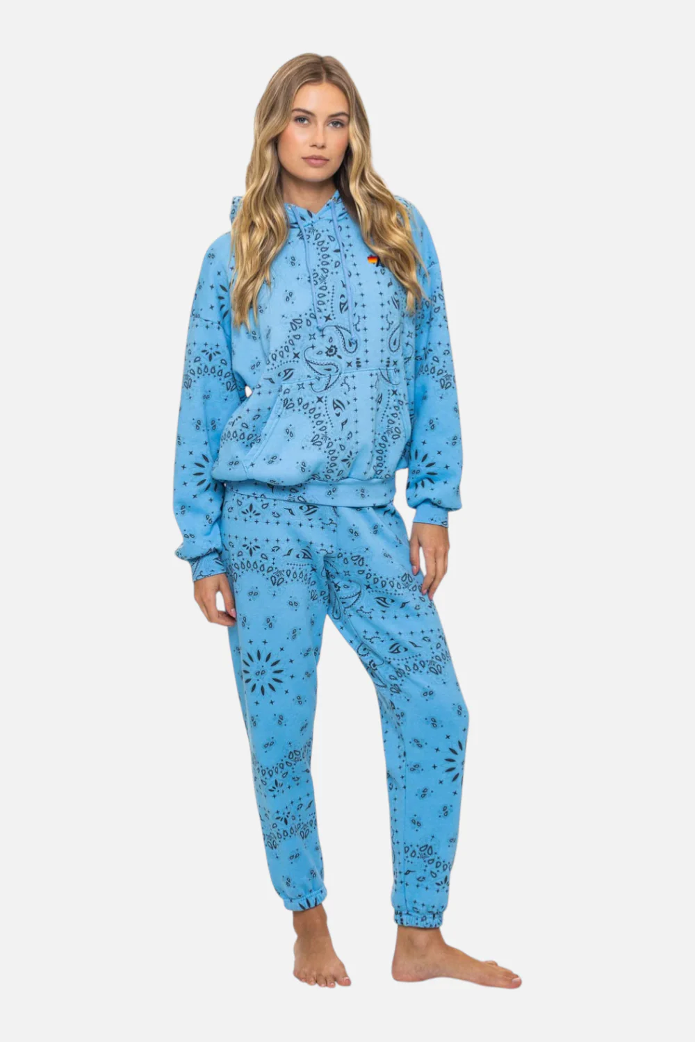 Aviator Nation Bandana Sweatpant in Sky - Image 3