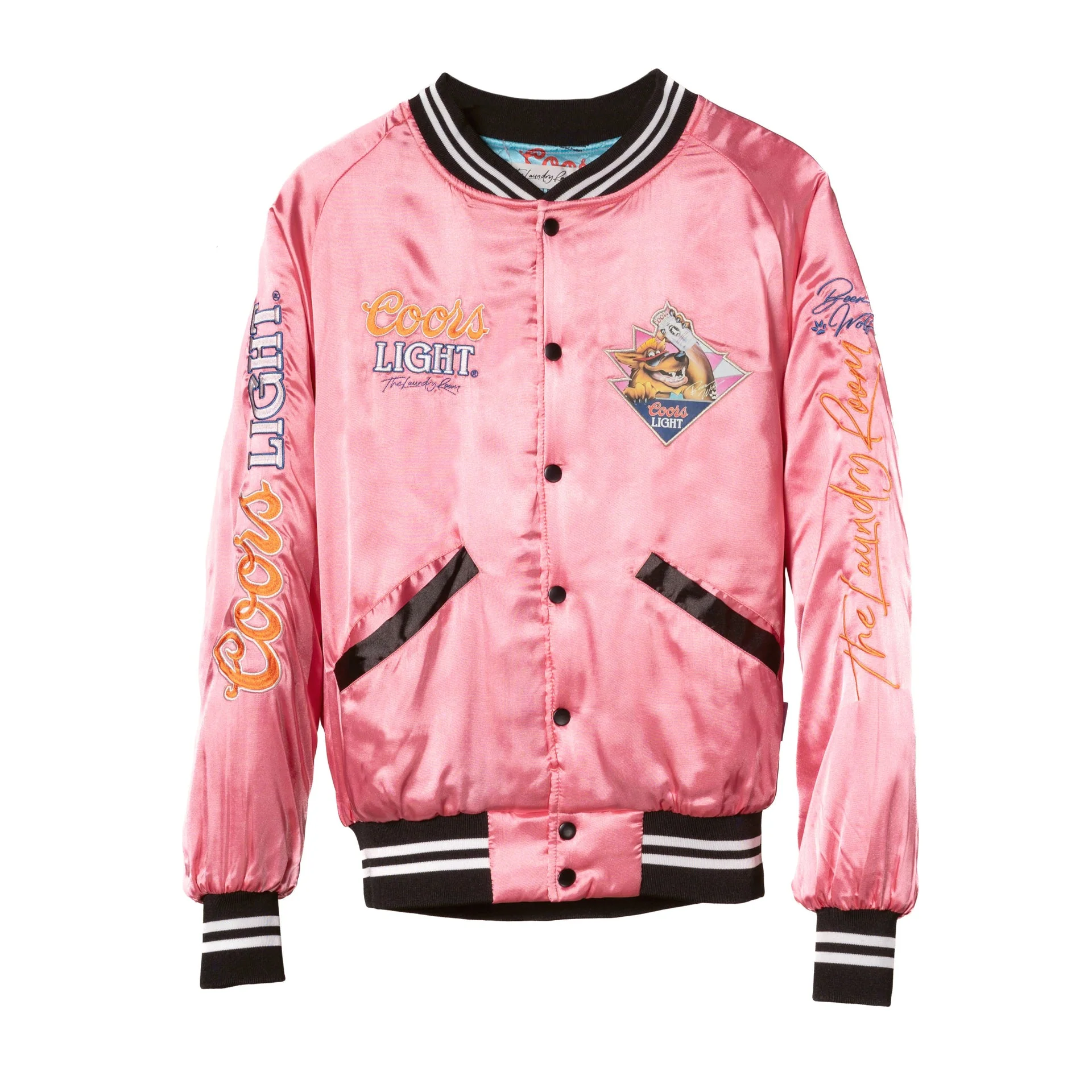 The Laundry Room Beer Wolf Time Stadium Jacket in Blush Pink - Image 2
