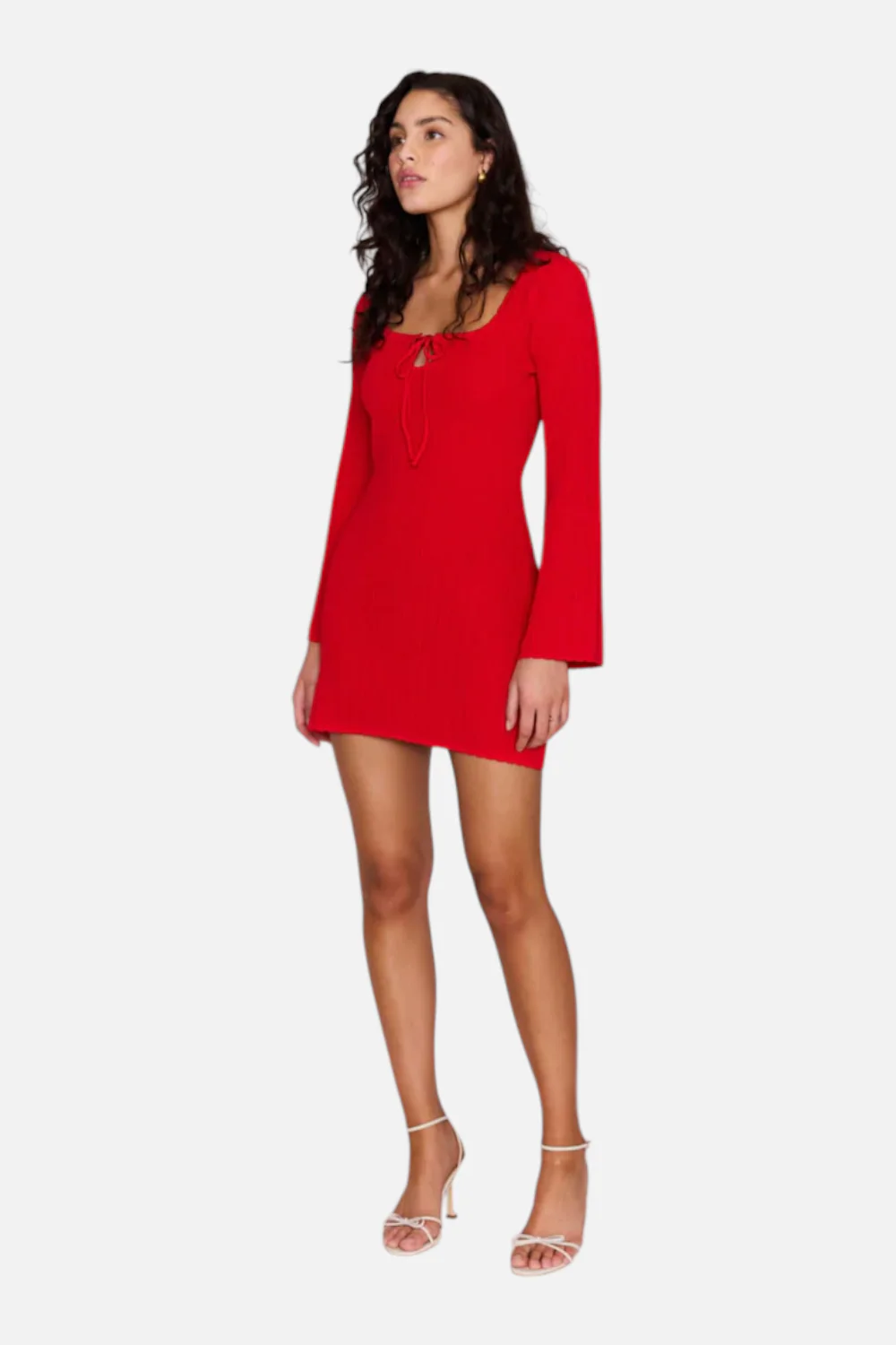 Minkpink Bellini Red Ribbed Knit Mini Dress - Image 2