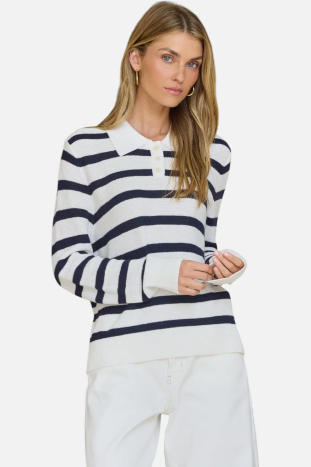 Stitches & Stripes Beth Polo in Chalk Combo