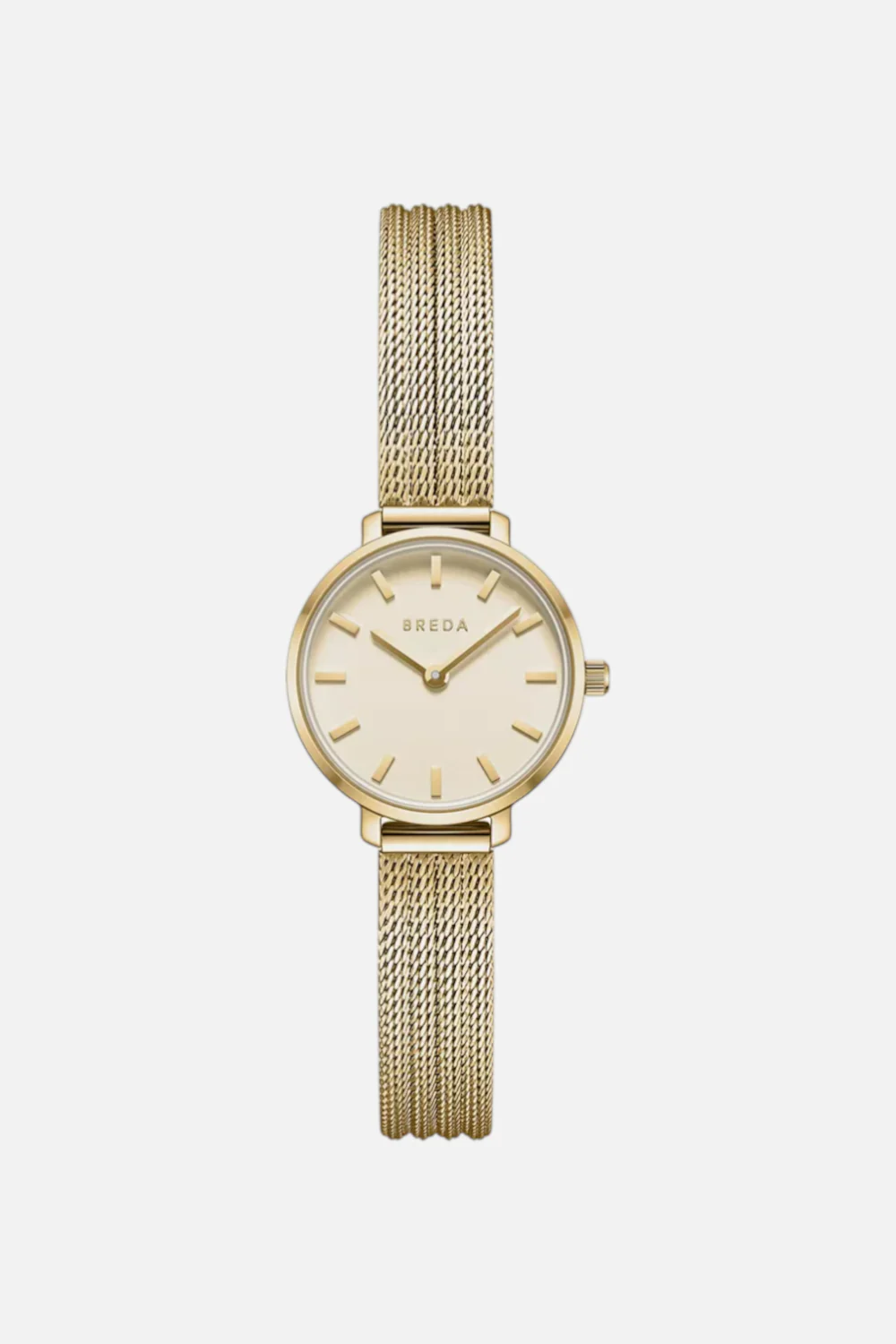 Breda Beverly Mesh Gold Metal Watch