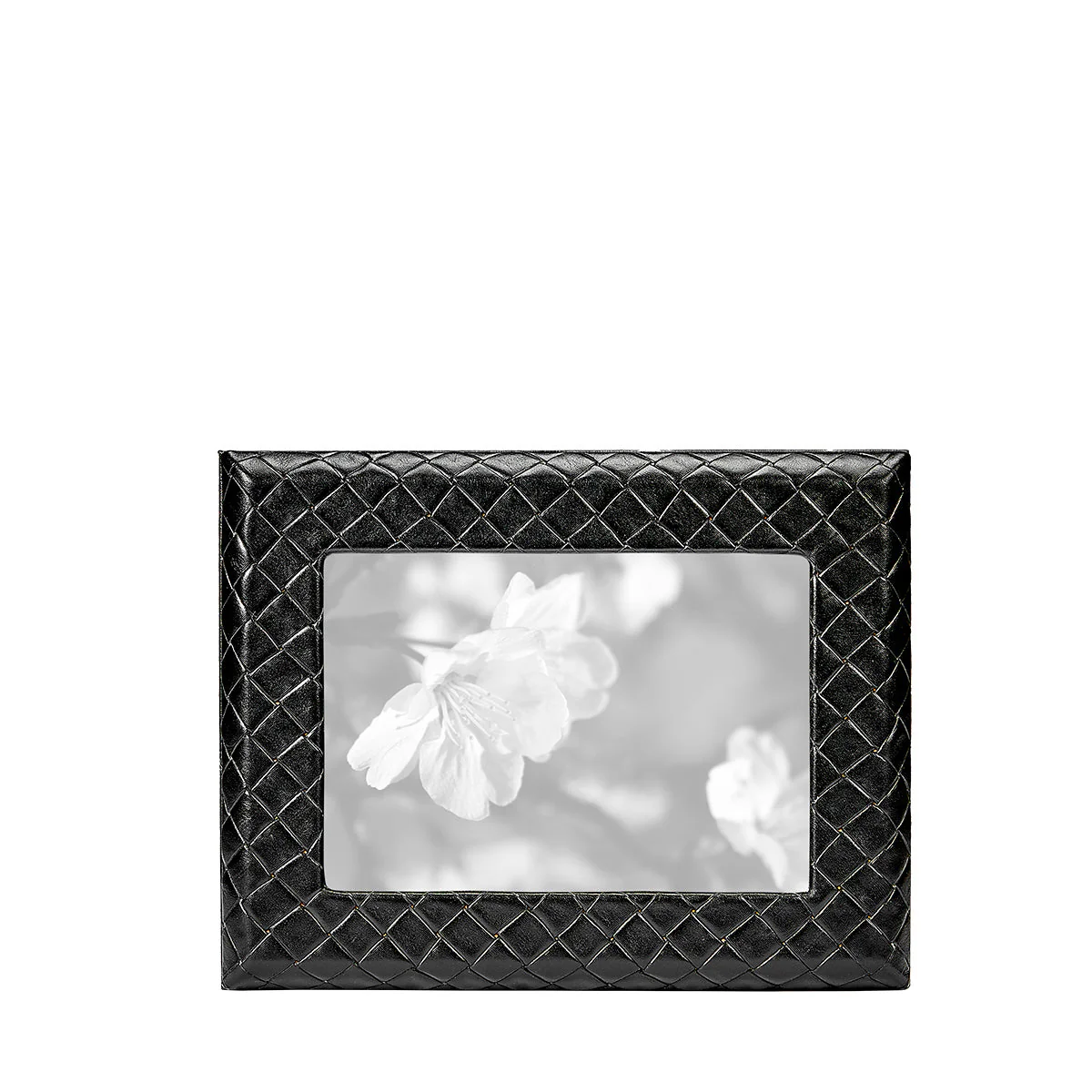 Graphic Image 5" x 7" Woven Frame in Black Woven Leather - Image 2