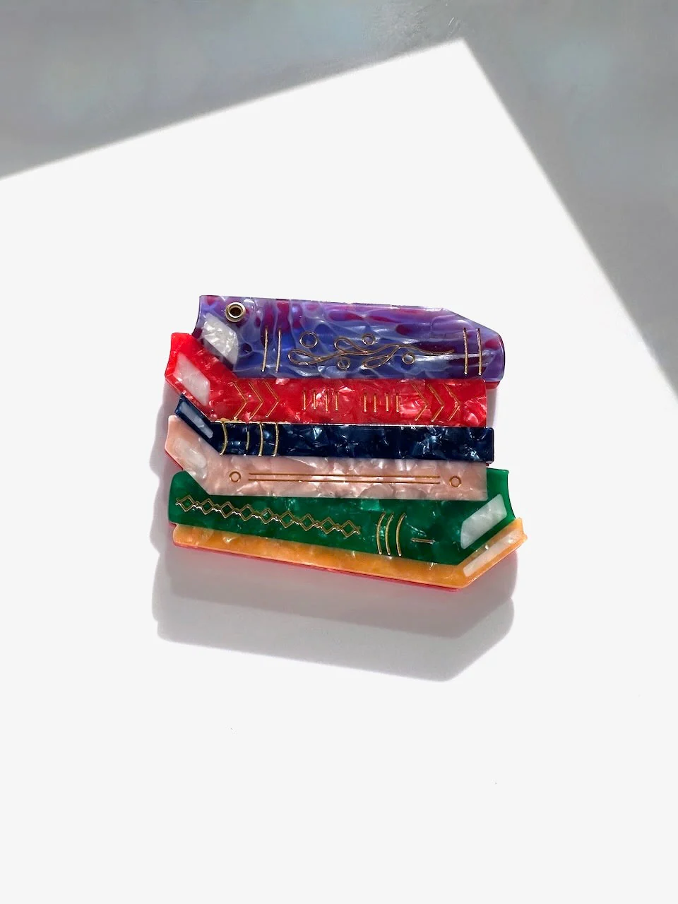 Solar Eclipse Hand-painted Book Stack Compact Mirror - Image 2