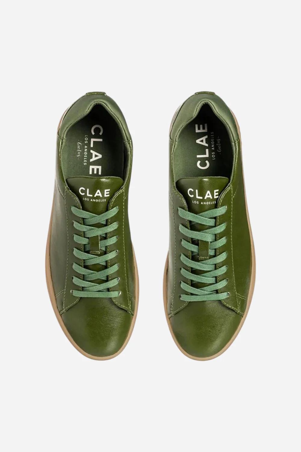 CLAE Men's Bradley Sneaker In Green Cactus Leather Gum - Image 3