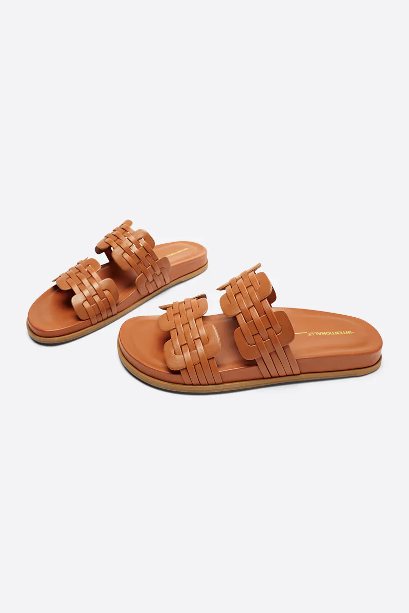Intentionally Blank Brian Natural Sole Slides in Tan - Image 3