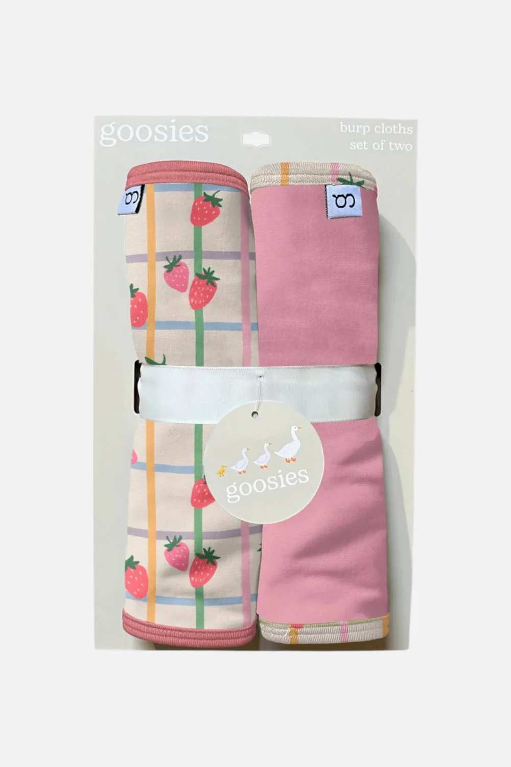 Goosies Burp Cloth Set in Berry Patch