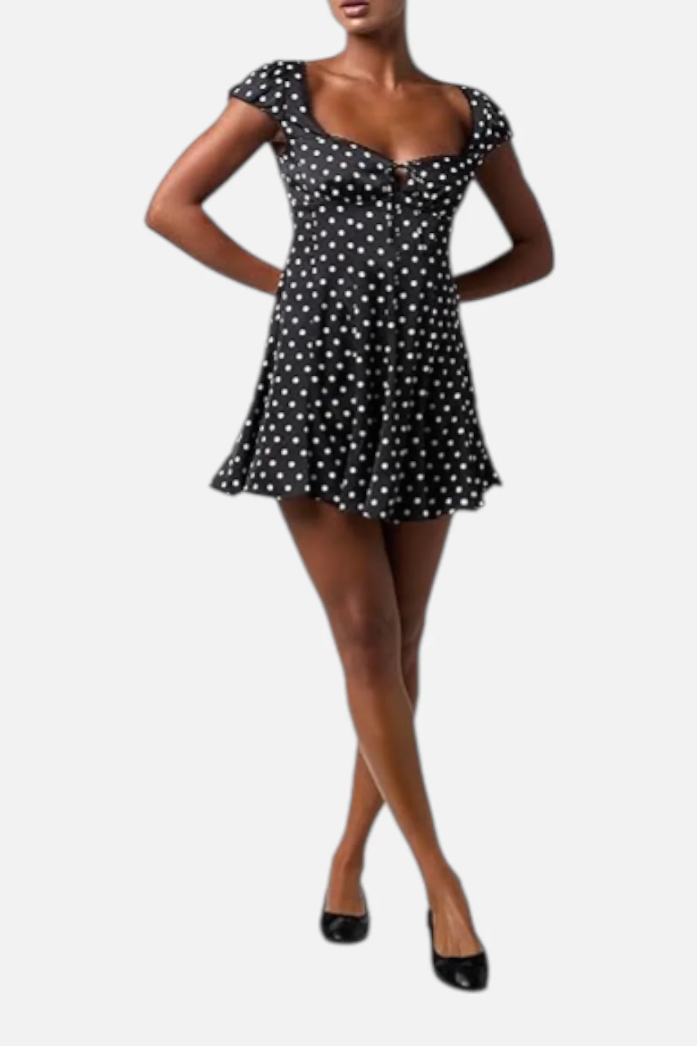 Lulus Cambria Sweetheart Mini Dress in Black & White - Image 3