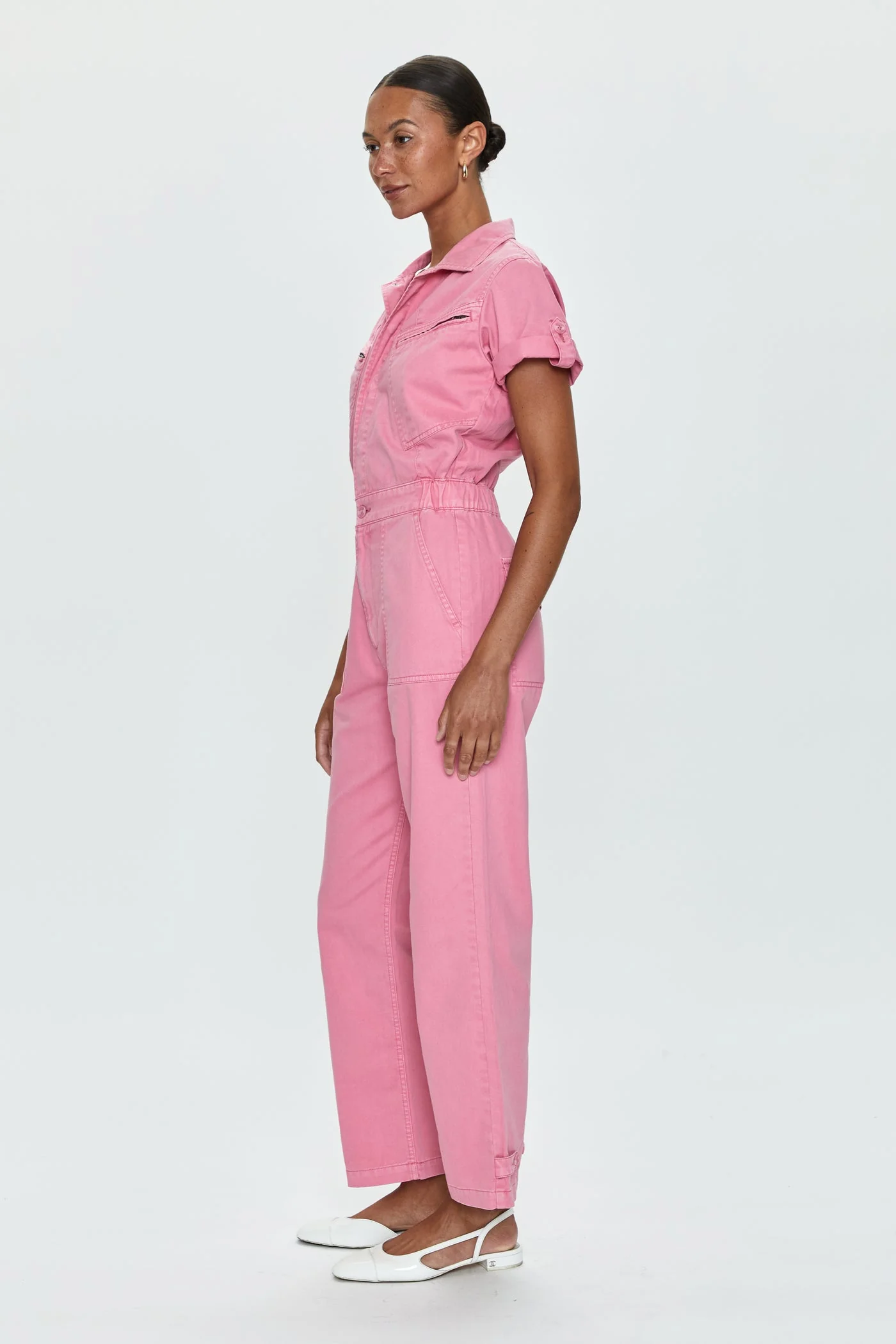 Pistola Campbell Aviator Flight Jumpsuit in Peony Pink - Image 3
