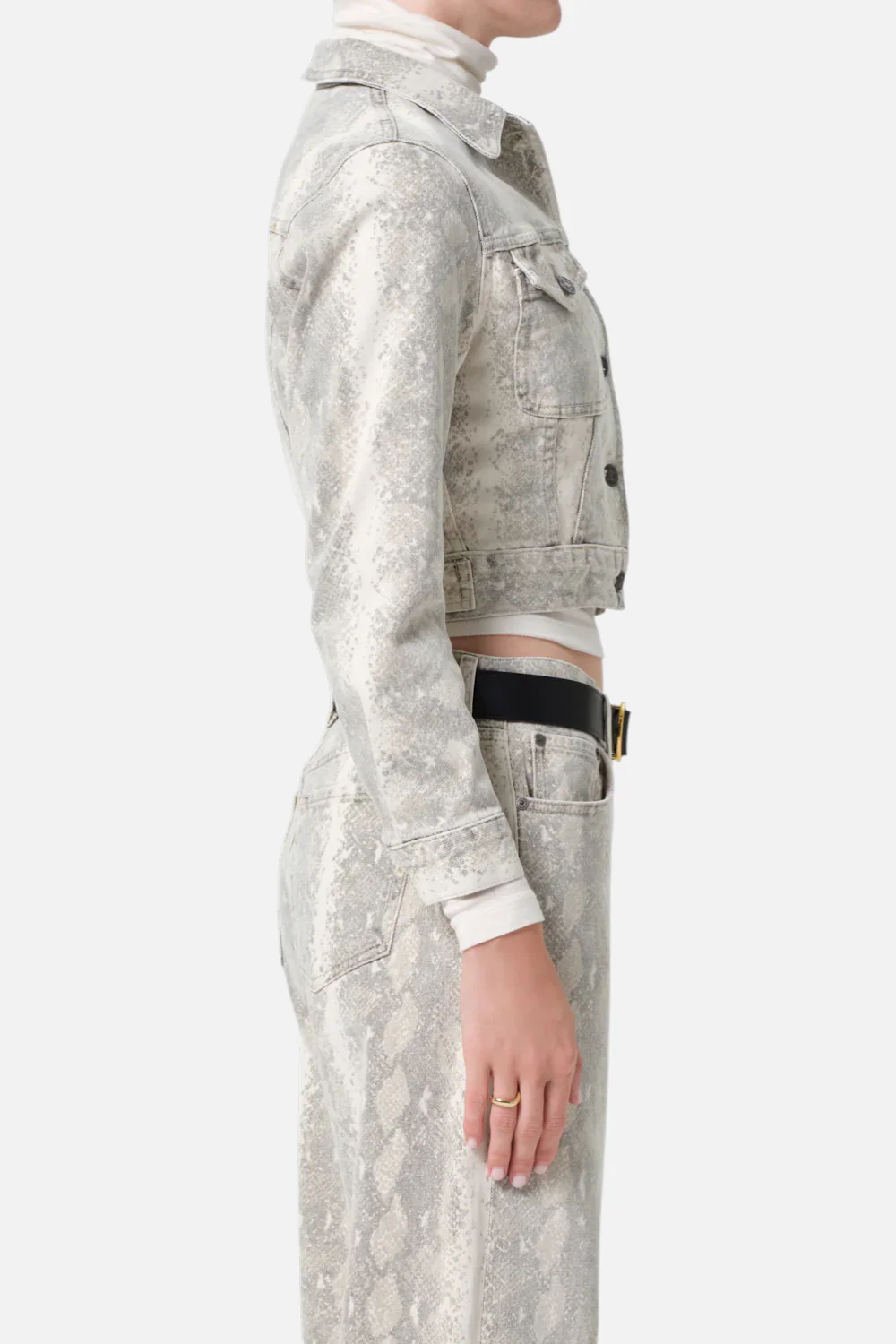 Citizens of Humanity Women's Charisse Shrunken Jacket in Python - Image 3