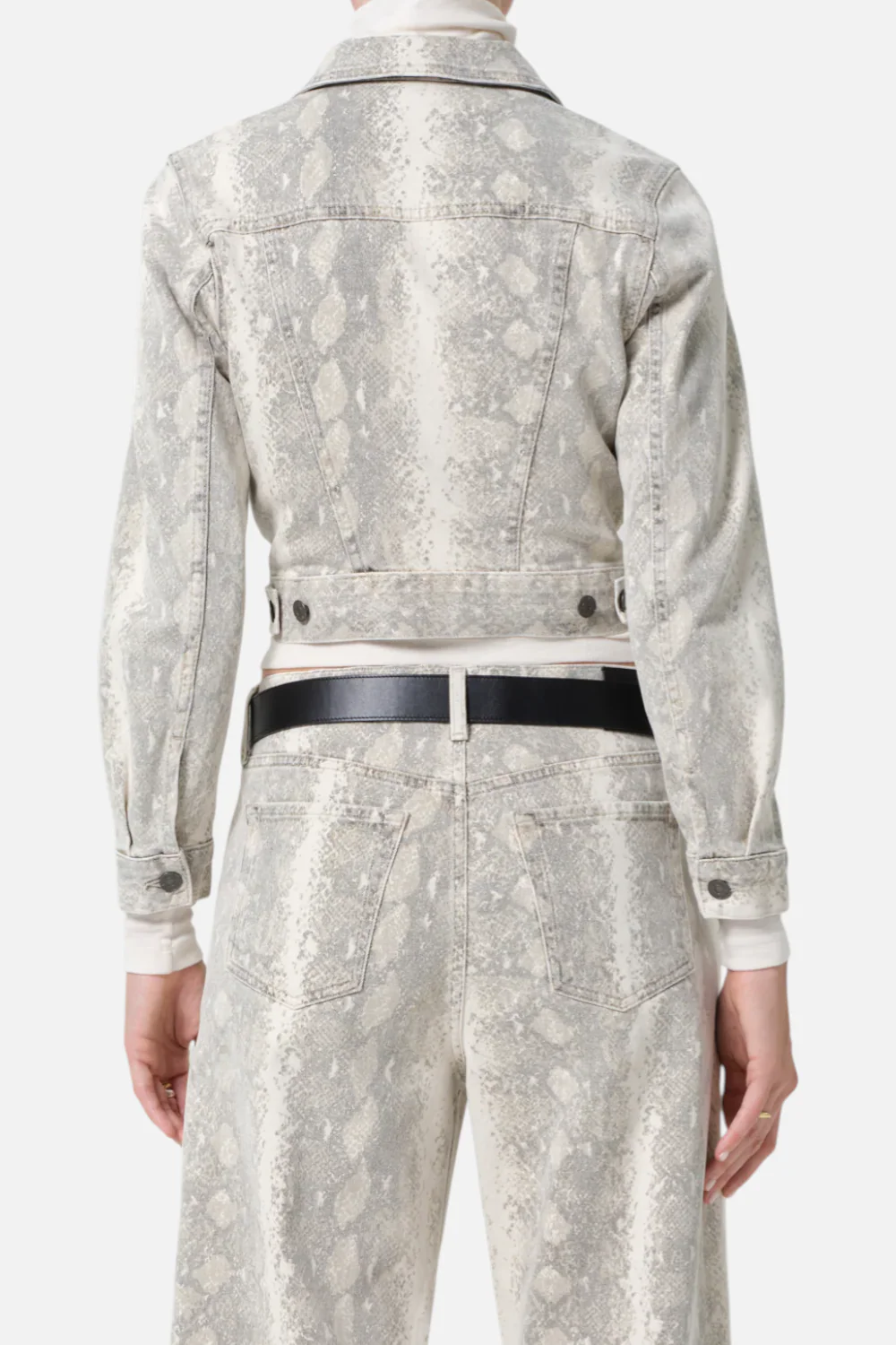 Citizens of Humanity Women's Charisse Shrunken Jacket in Python - Image 4