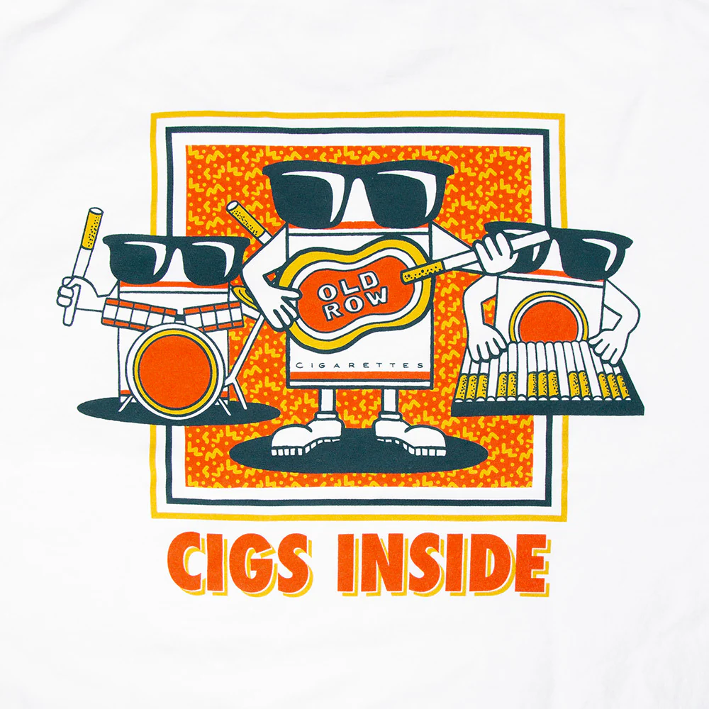 Old Row Cigs Inside Lucky Pocket Tee in White - Image 2