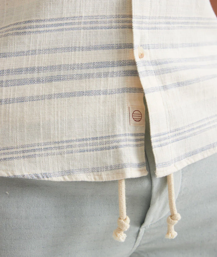Marine Layer Stretch Selvage Short Sleeve Shirt in Cool Baja Stripe - Image 5