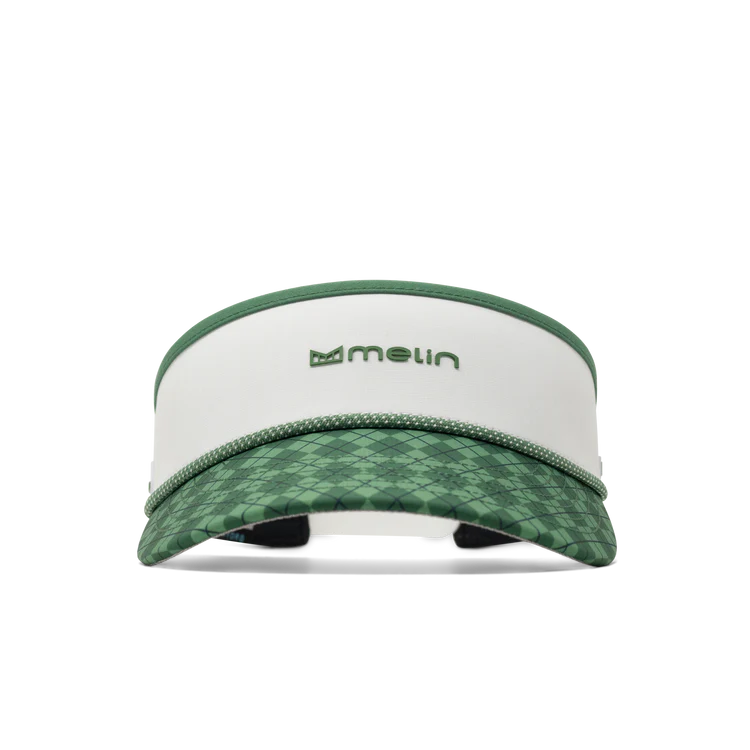 Melin Coast Links Front 9 Hydro Visor in Green Argyle - Image 2