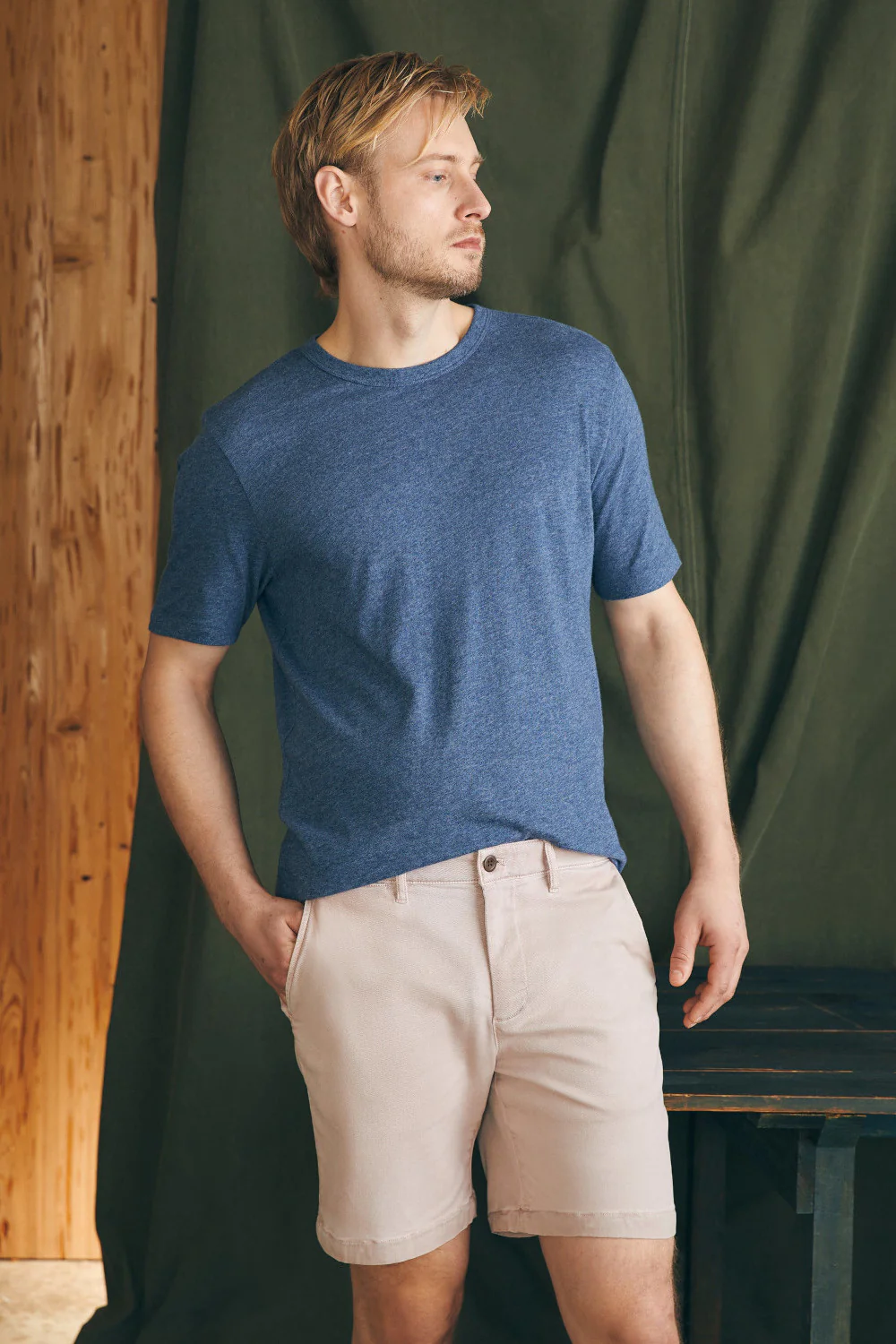 Faherty Coastline Stretch Chino Short 8" in Spring Quartz - Image 3