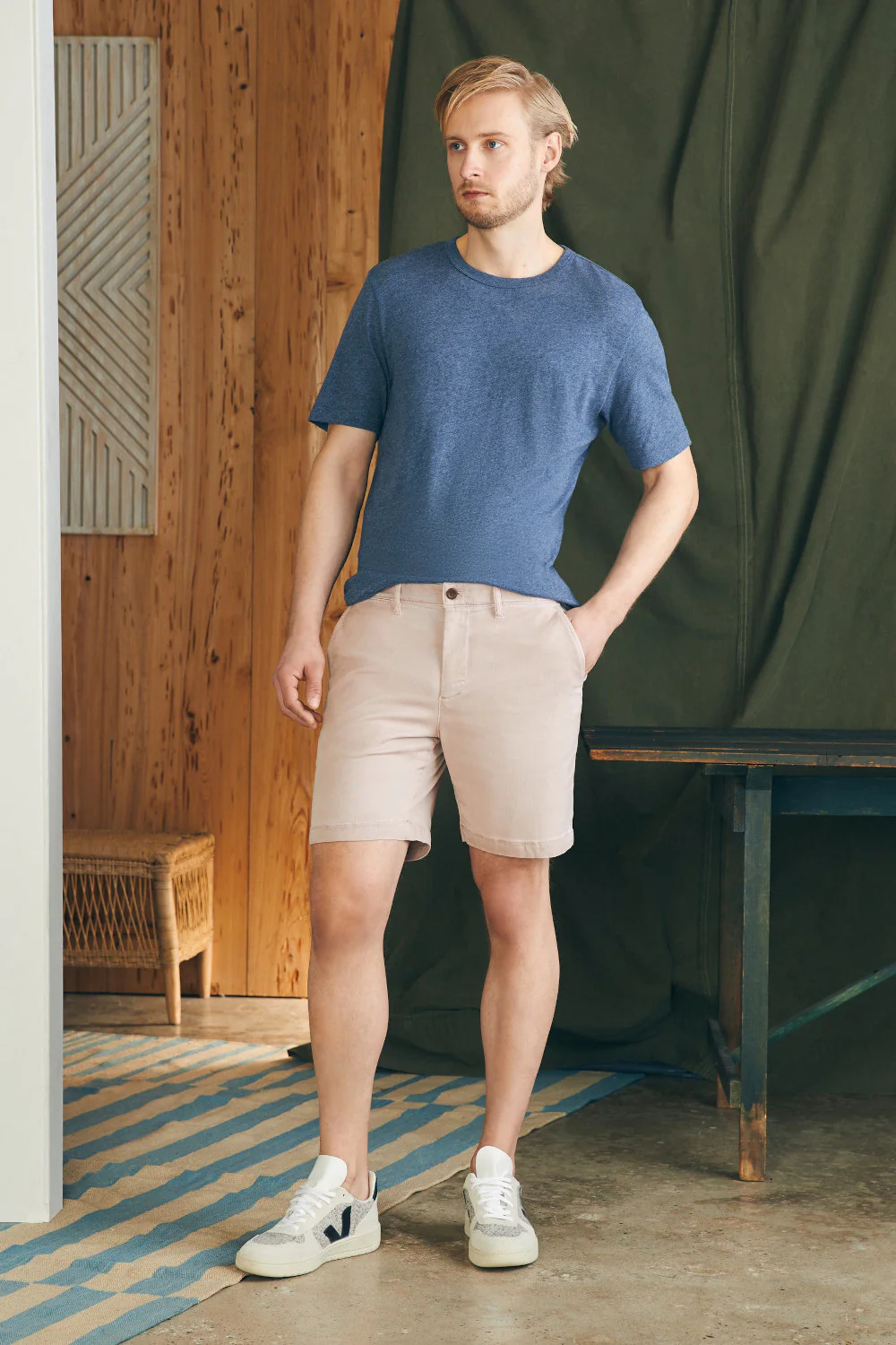 Faherty Coastline Stretch Chino Short 8" in Spring Quartz - Image 4