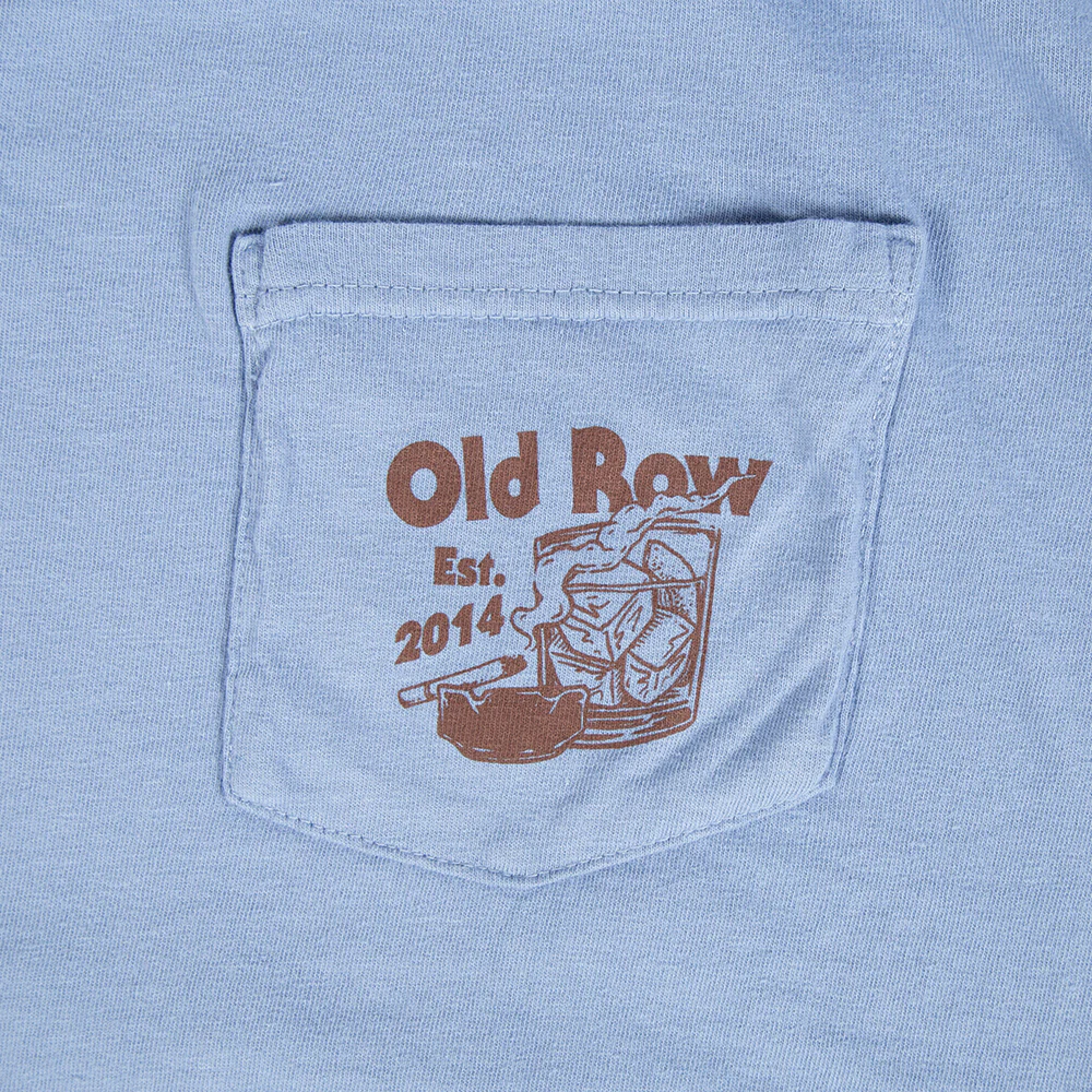 Old Row The Cocktails & Cigarettes Pocket Tee in Washed Denim - Image 3