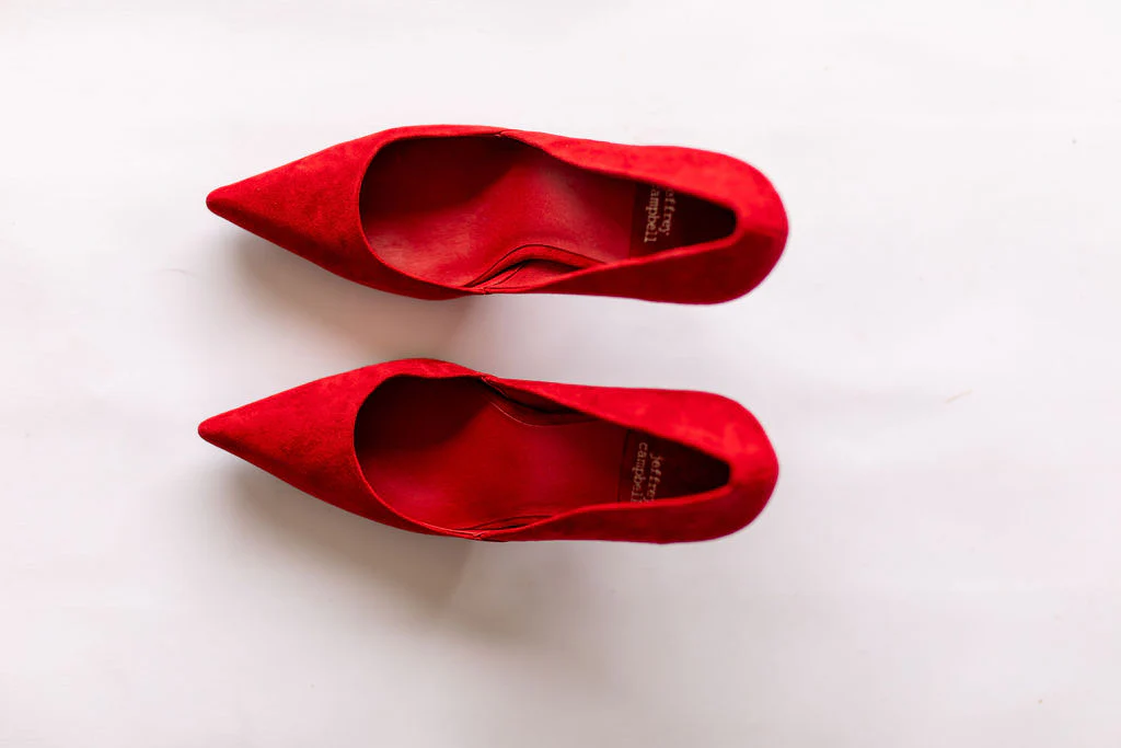 Jeffrey Campbell Convince Dress Pump Heels in Red Suede - Image 3