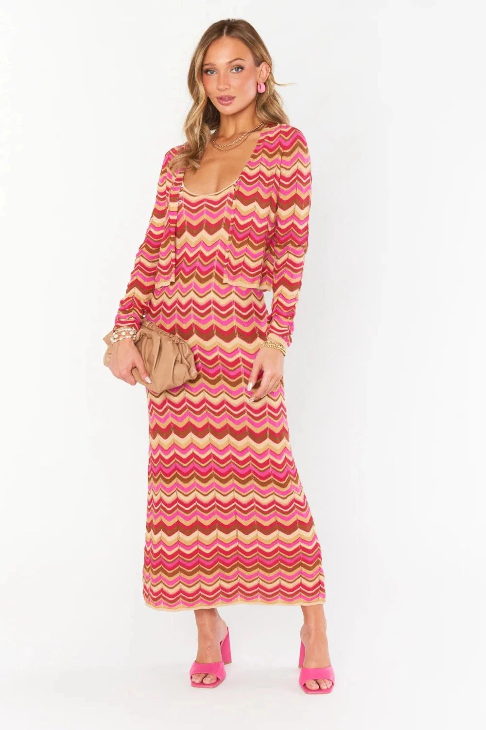 Show Me Your Mumu Coza Cardi Top in Horizon Stripe Knit - Image 4