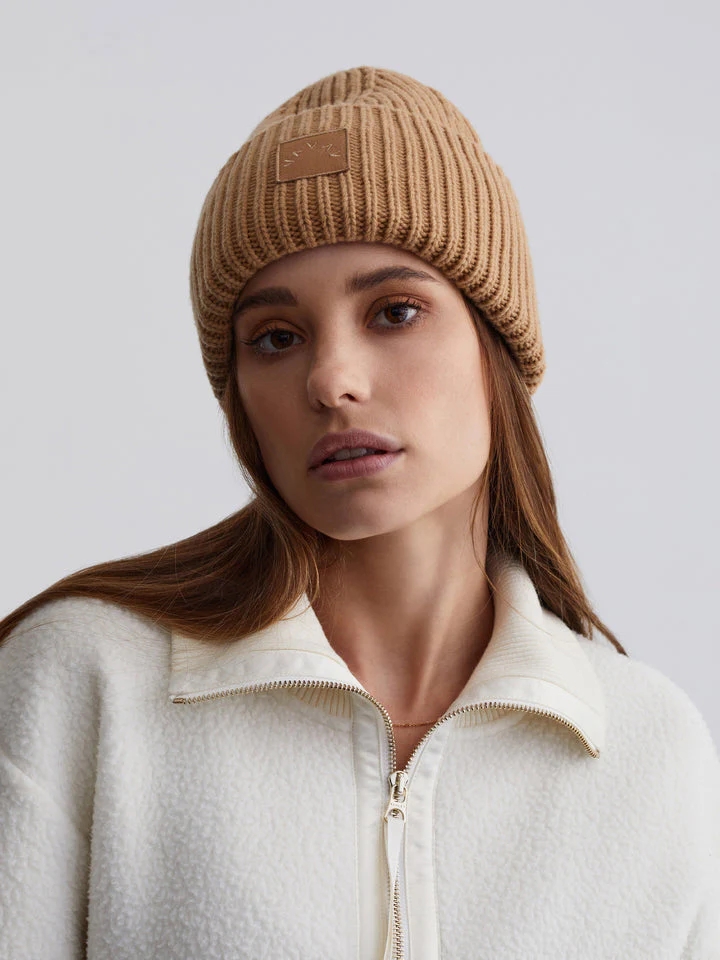 Varley Cresta Rib Beanie in Sand - Image 3